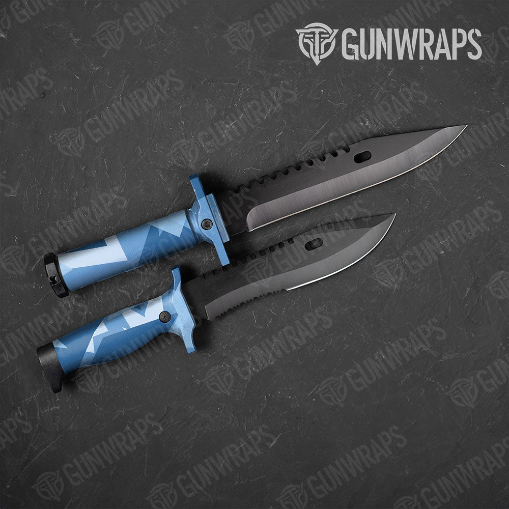 Shattered Cool Blue Gun Skin Vinyl Wrap