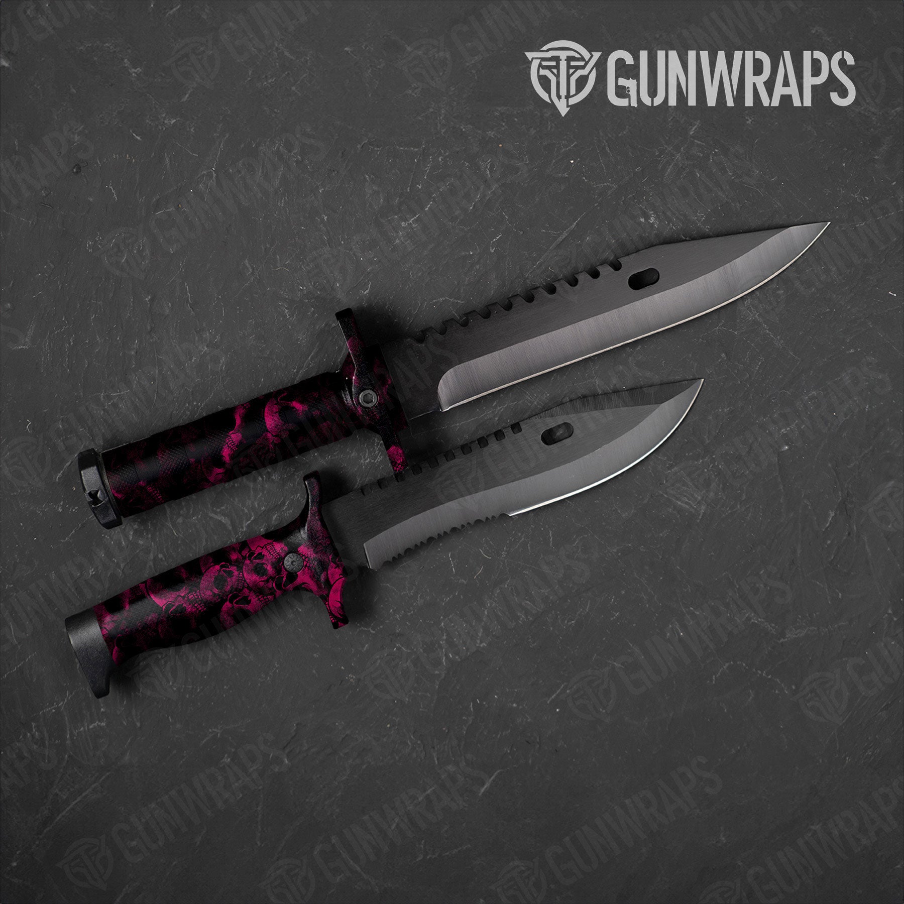 Skull Magenta Gun Skin Vinyl Wrap