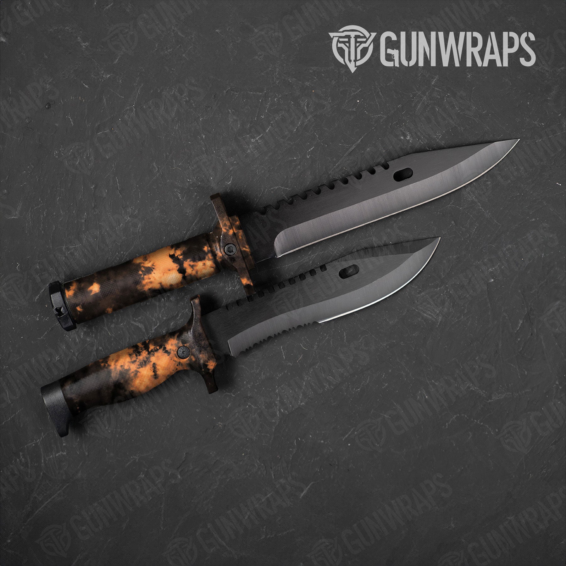 Tie Dye Bleached Black Gun Skin Vinyl Wrap