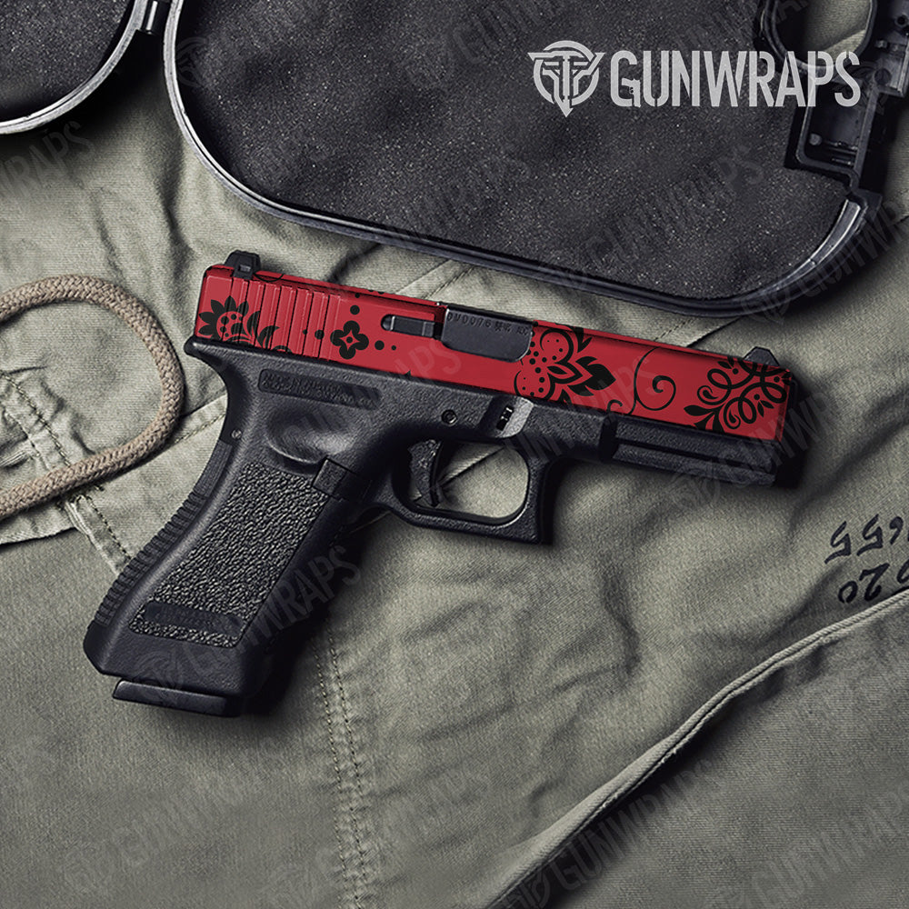 Bandana Red And Black Gun Skin Vinyl Wrap