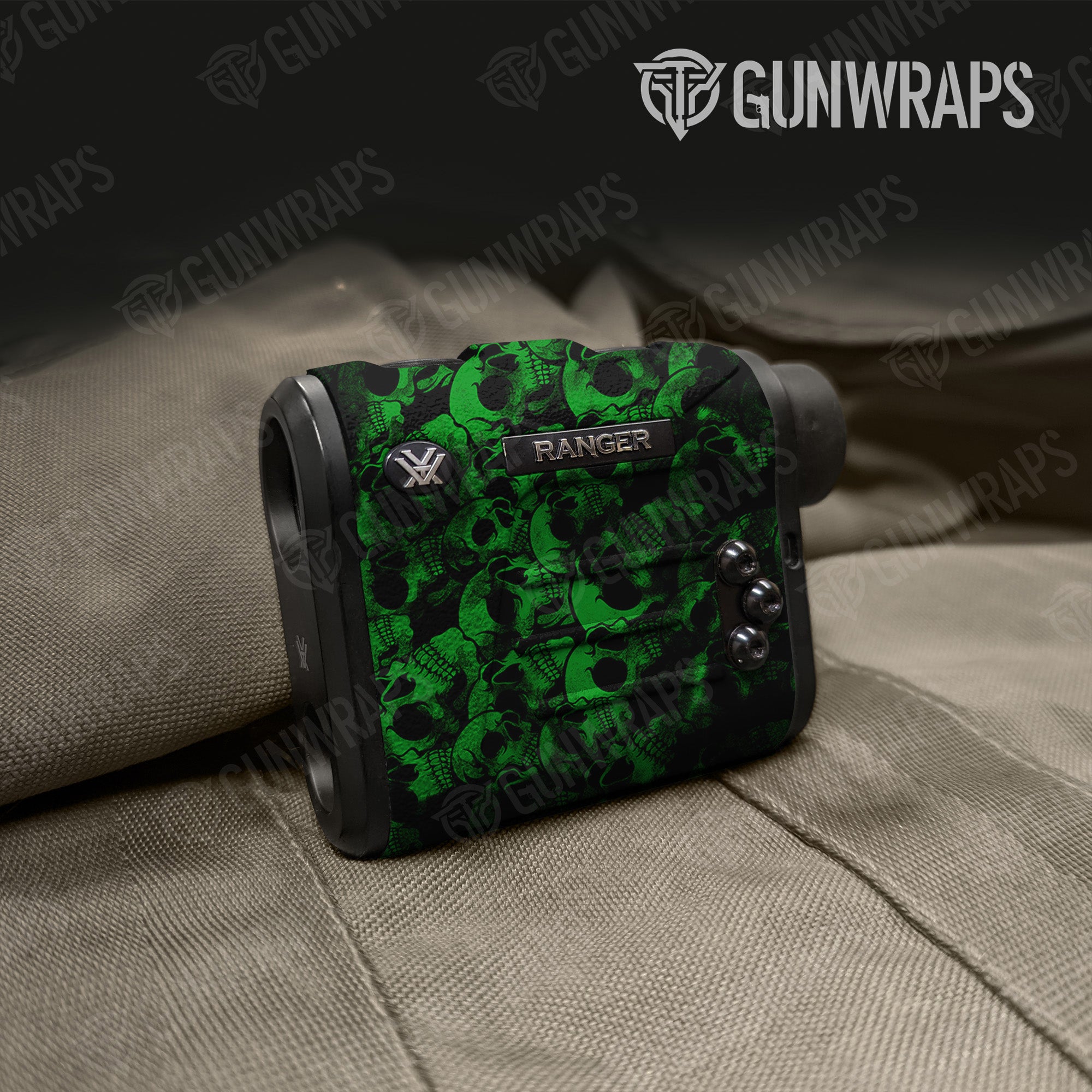 Skull Green Gun Skin Vinyl Wrap