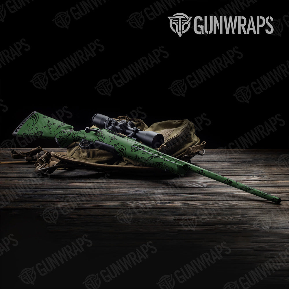 Bandana Green And Black Gun Skin Vinyl Wrap