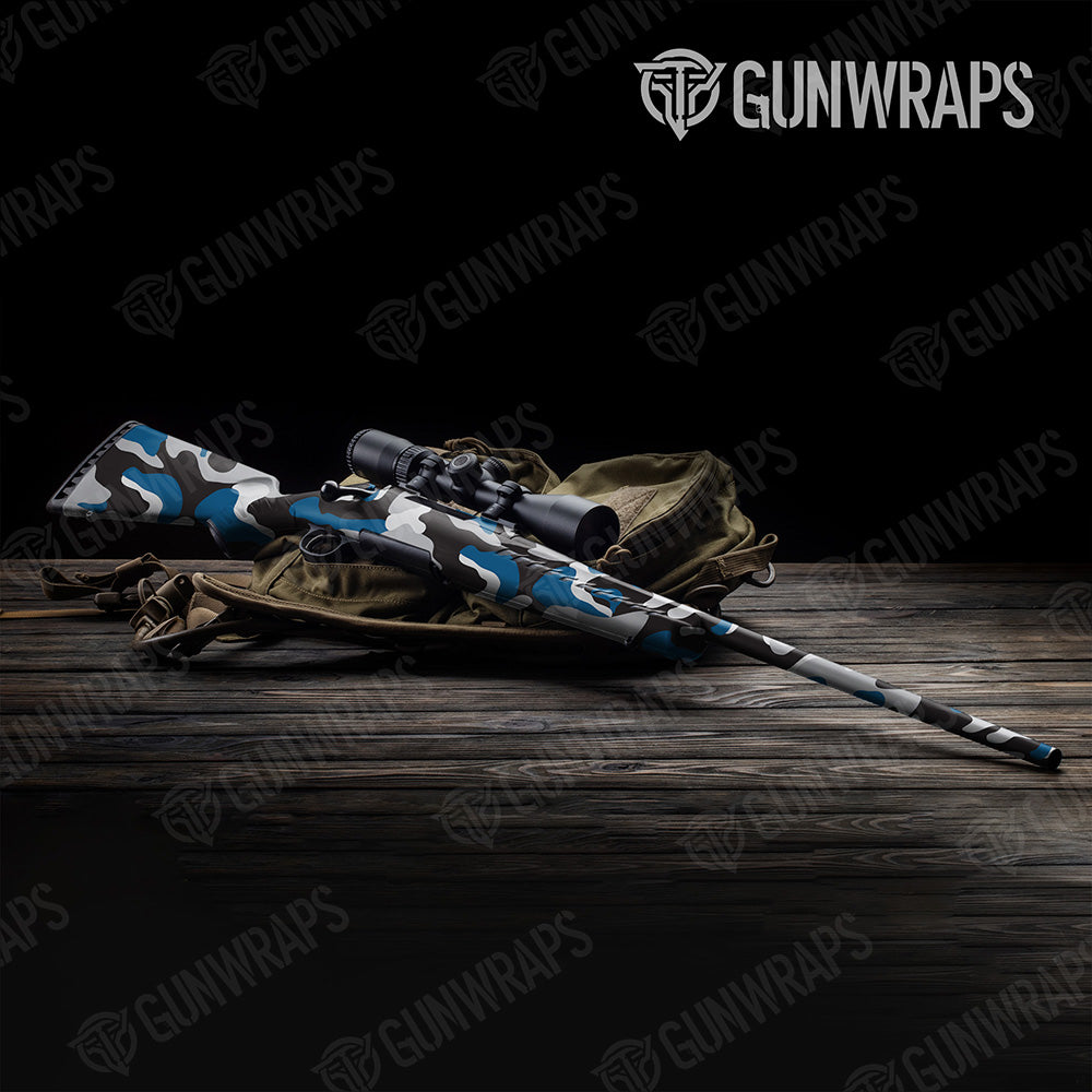 Classic Blue Tiger Gun Skin Vinyl Wrap