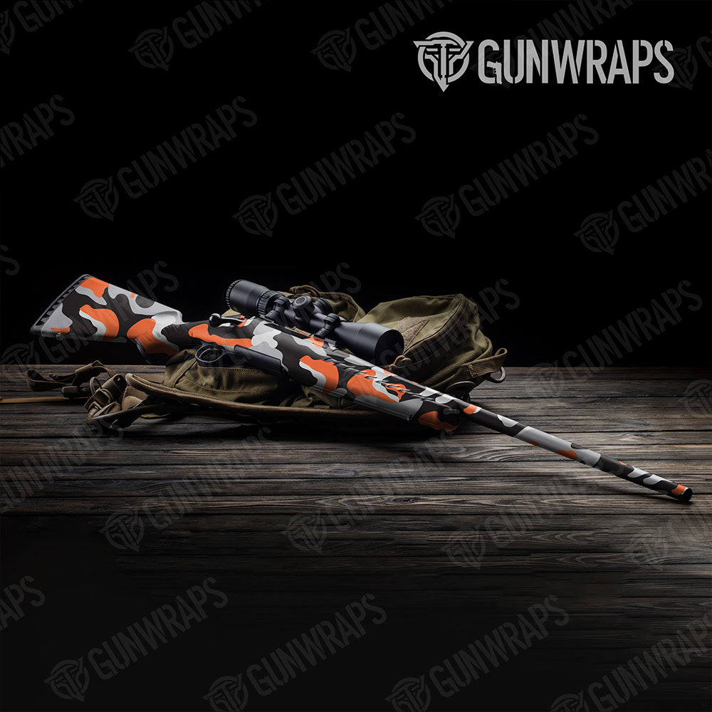Classic Orange Tiger Gun Skin Vinyl Wrap