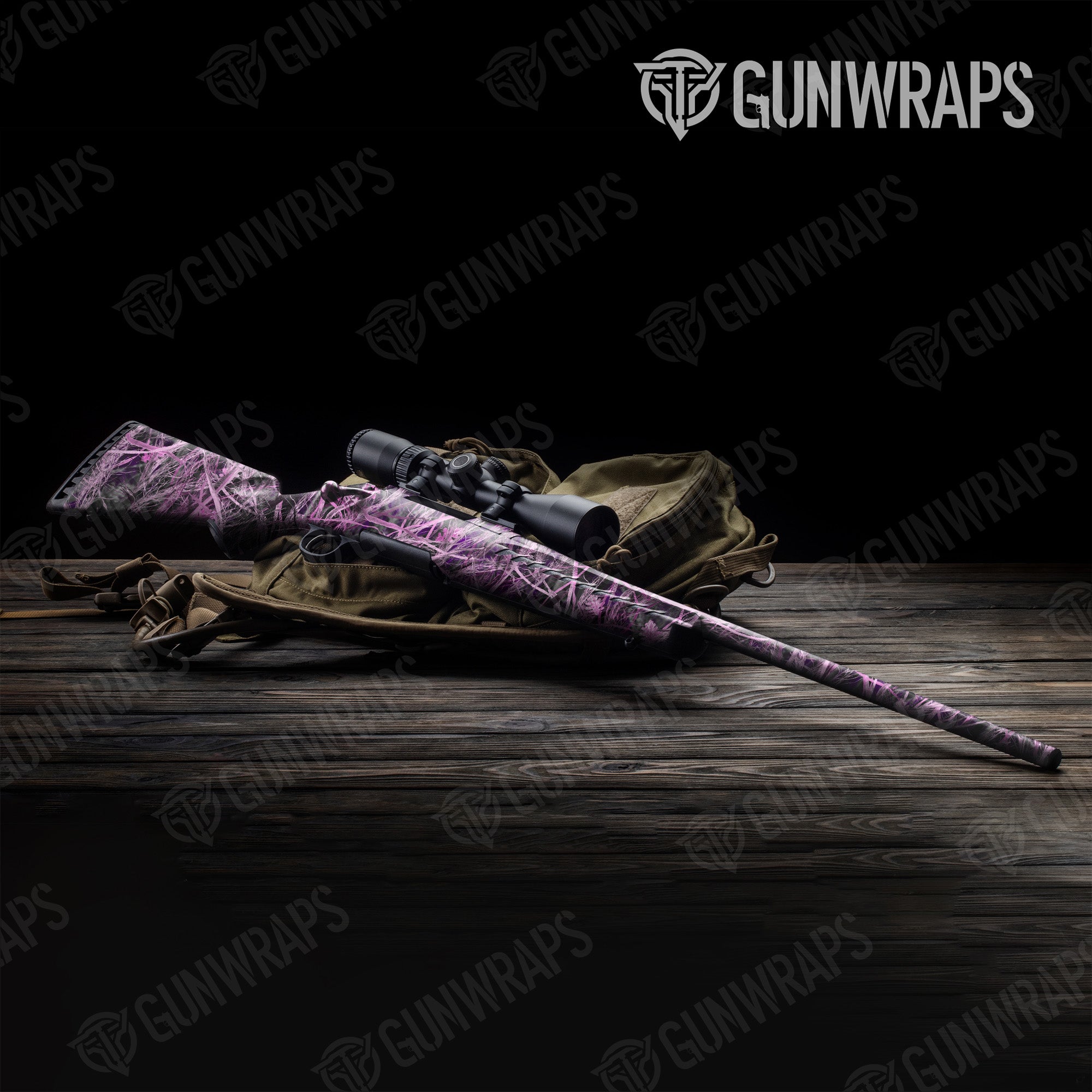 Nature Dry Grassland Pink Gun Skin Vinyl Wrap