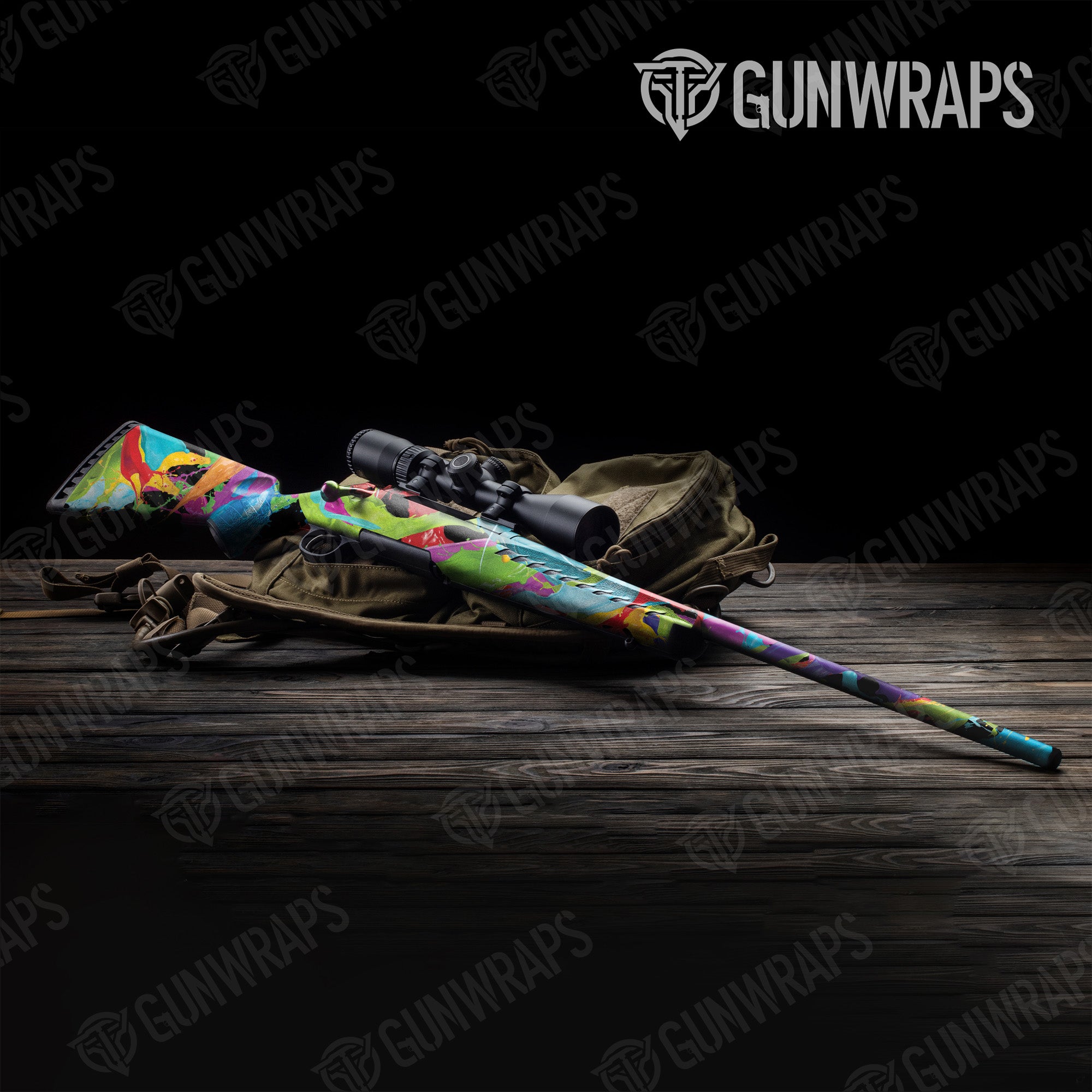 Paint Splatter Black Gun Skin Vinyl Wrap