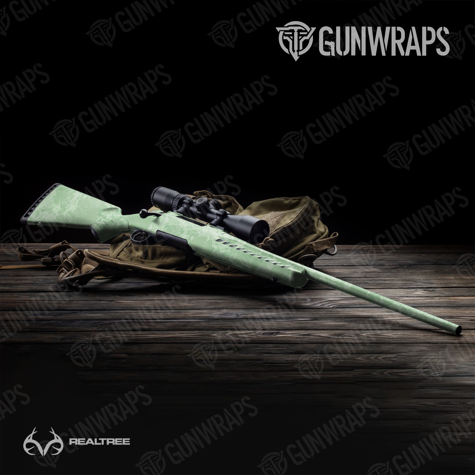 Realtree WAV3 Lime Green Gun Skin Vinyl Wrap
