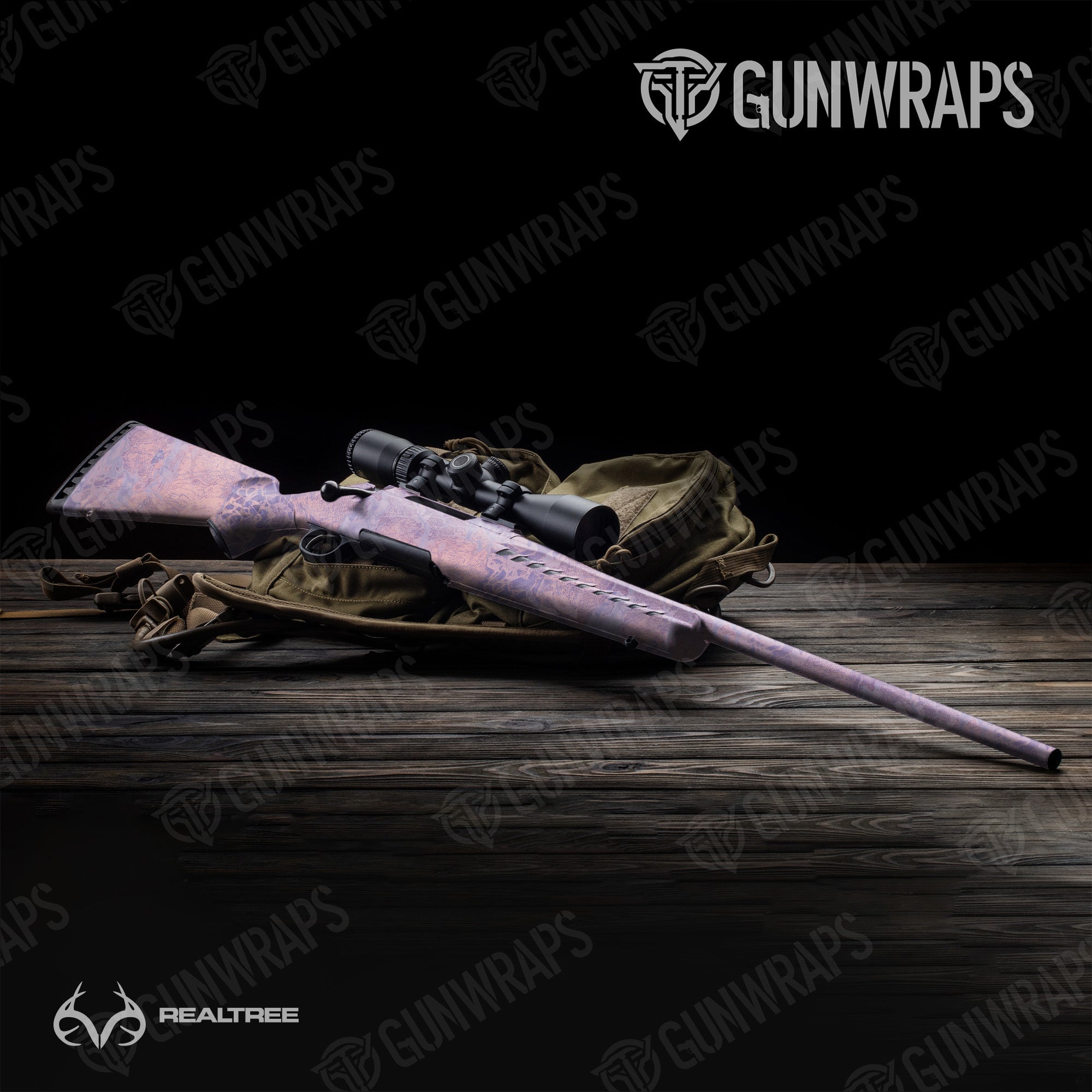 Realtree WAV3 Purple Rose Gun Skin Vinyl Wrap