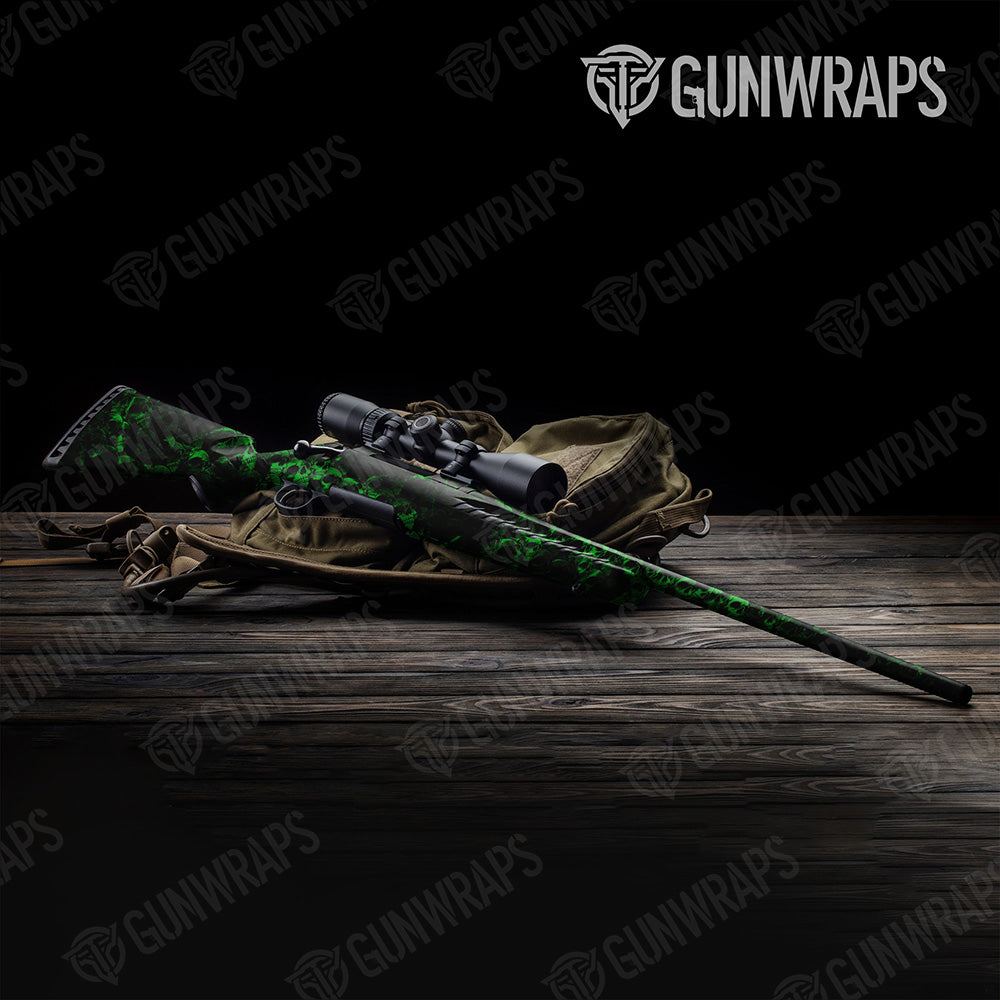 Skull Green Gun Skin Vinyl Wrap