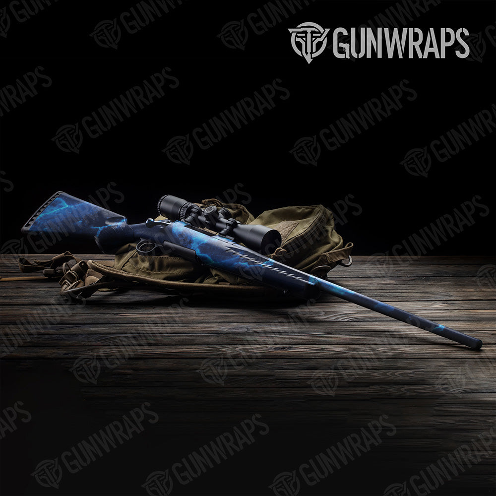 Stone Blue Ice Marble Gun Skin Vinyl Wrap
