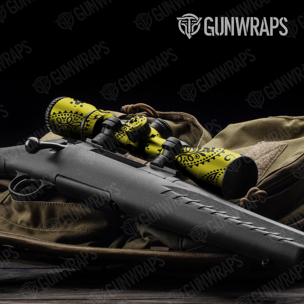 Bandana Yellow And Black Gun Skin Vinyl Wrap