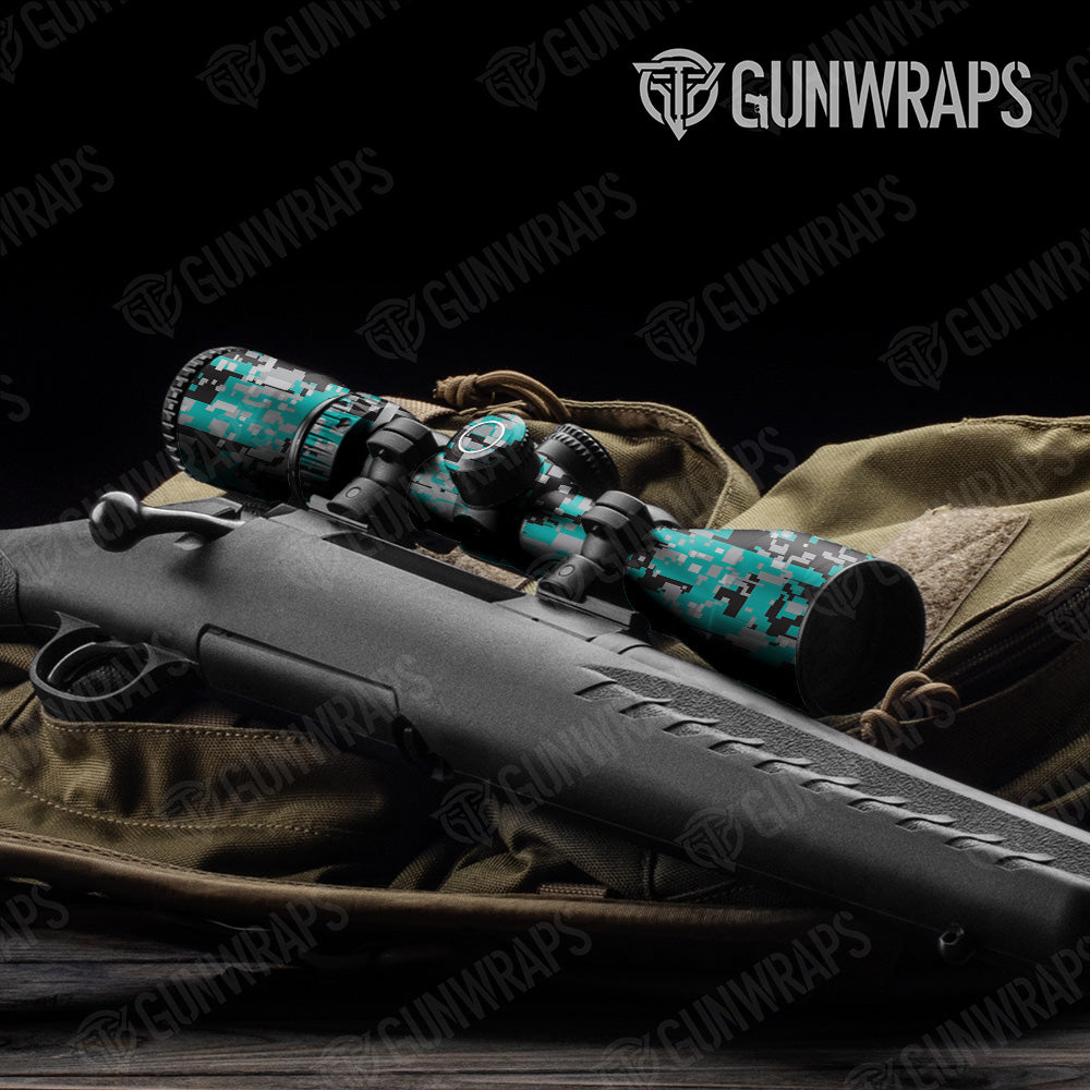 Digital Tiffany Blue Tiger Gun Skin Vinyl Wrap