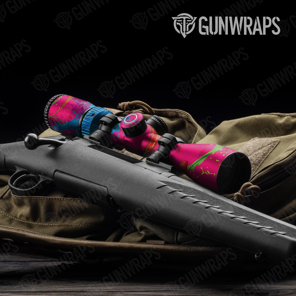 Paint Splatter Magenta Gun Skin Vinyl Wrap