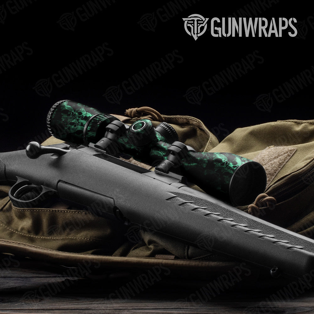 Skull Aquamarine Gun Skin Vinyl Wrap