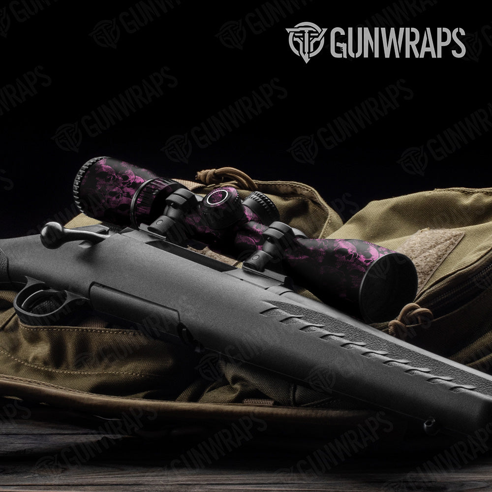 Skull Pink Gun Skin Vinyl Wrap