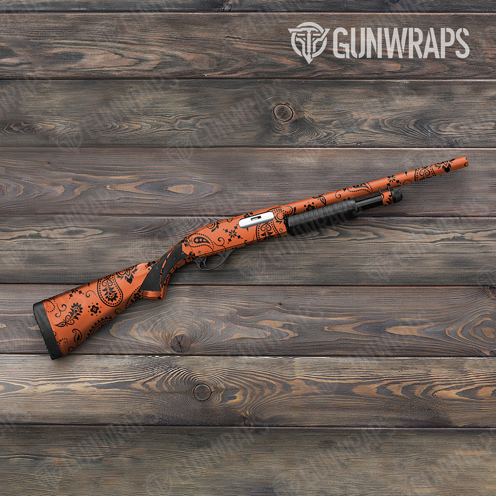 Bandana Orange And Black Gun Skin Vinyl Wrap