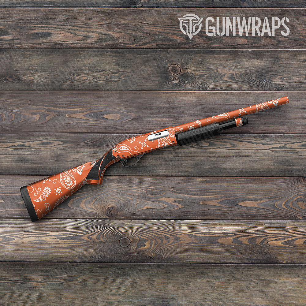 Bandana Orange And White Gun Skin Vinyl Wrap