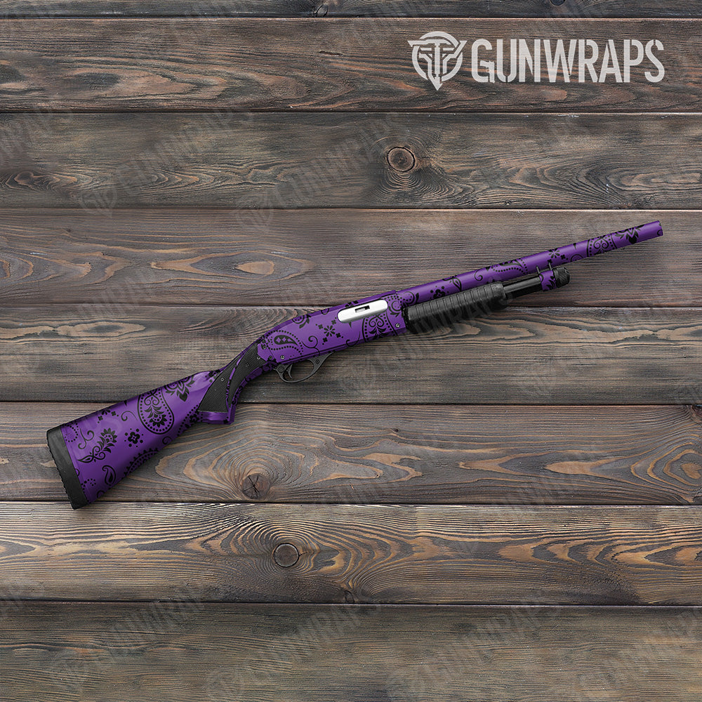 Bandana Purple And Black Gun Skin Vinyl Wrap