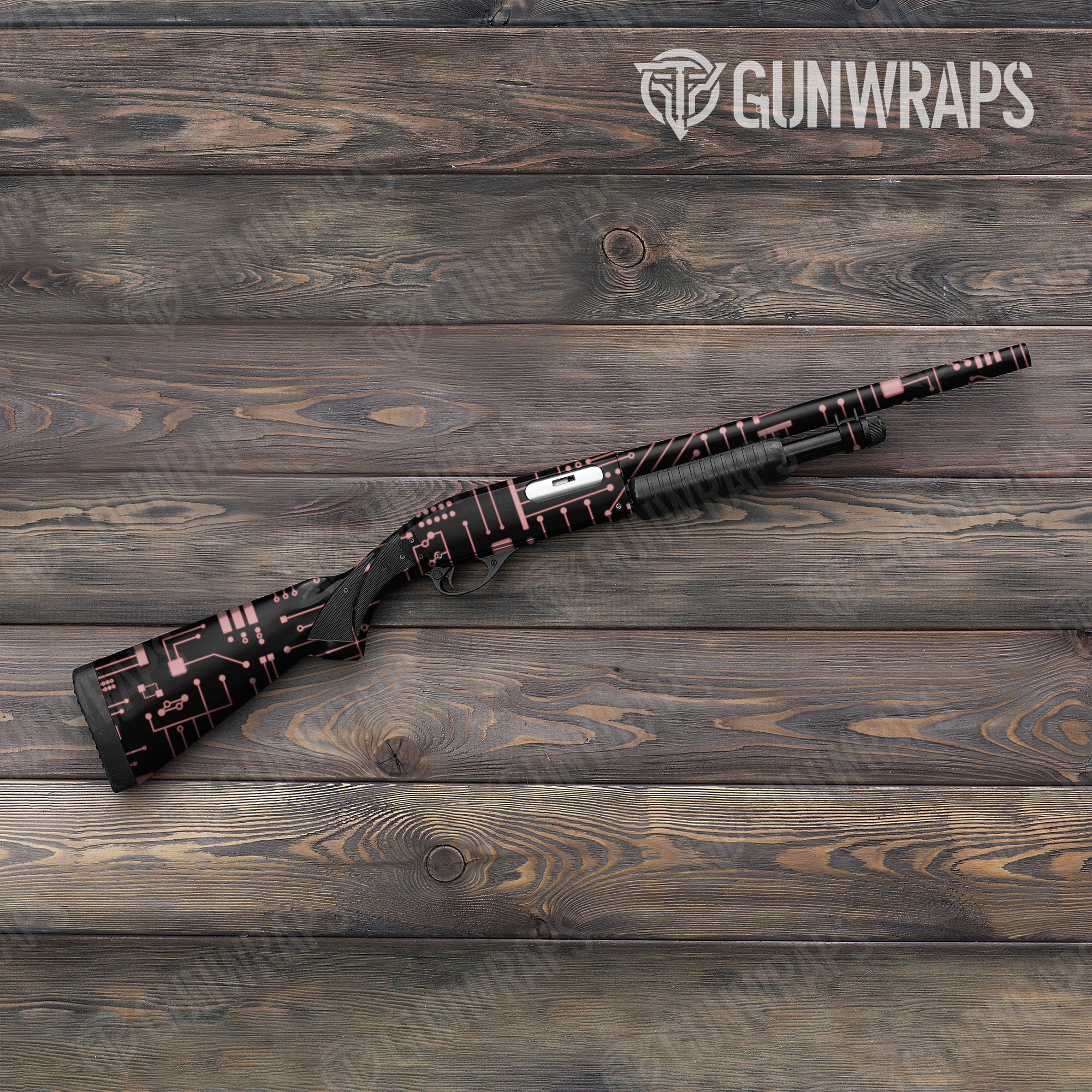 Shotgun Circuit Board Pink Gun Skin Vinyl Wrap