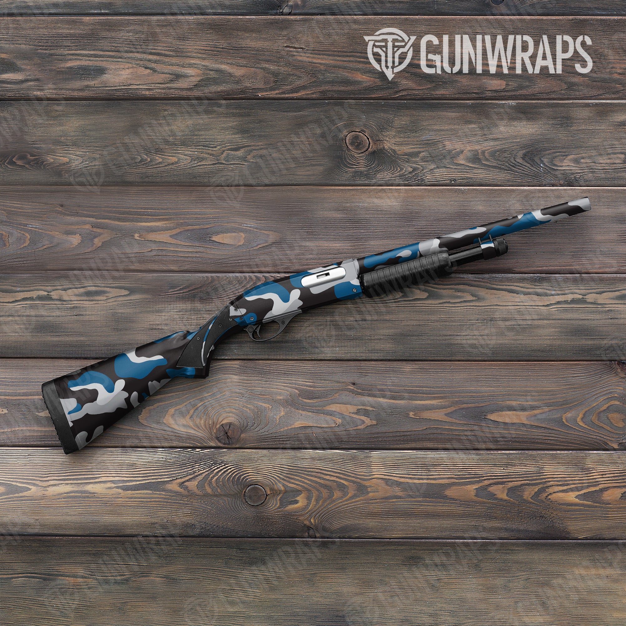 Classic Blue Tiger Gun Skin Vinyl Wrap