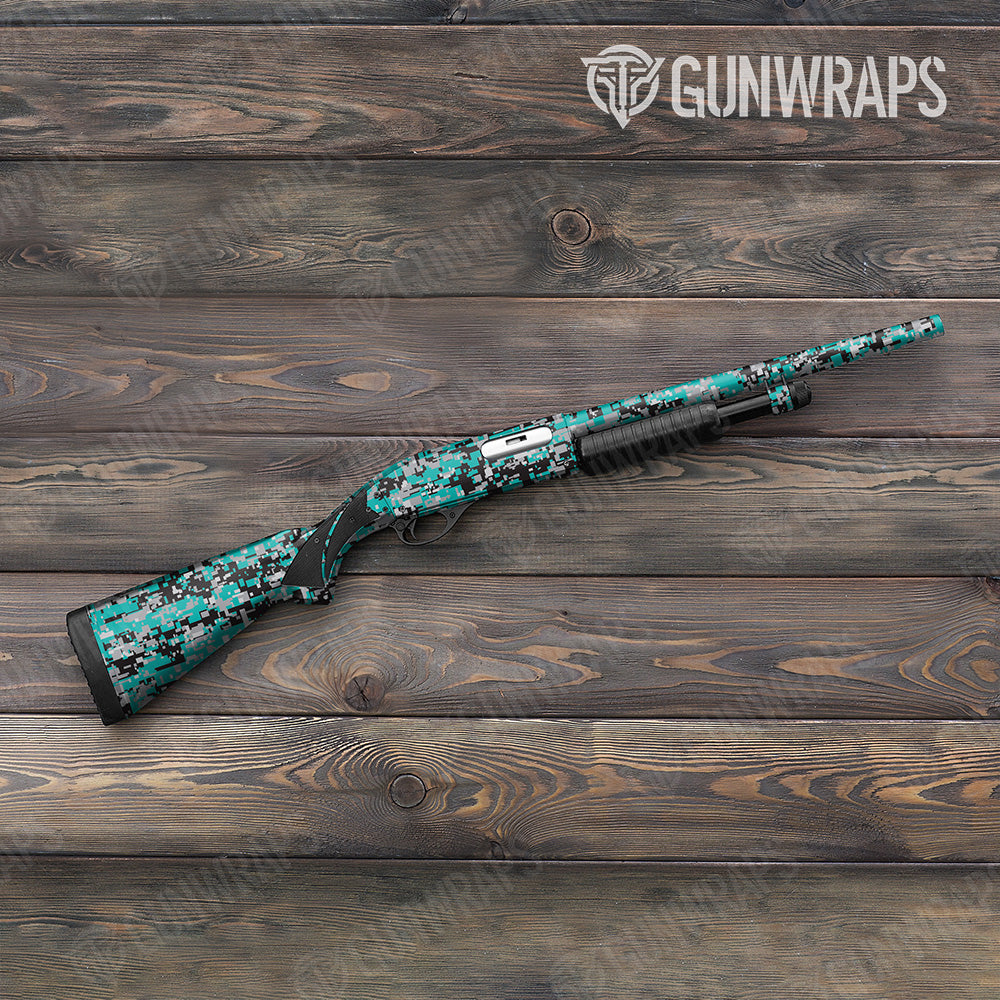 Digital Tiffany Blue Tiger Gun Skin Vinyl Wrap