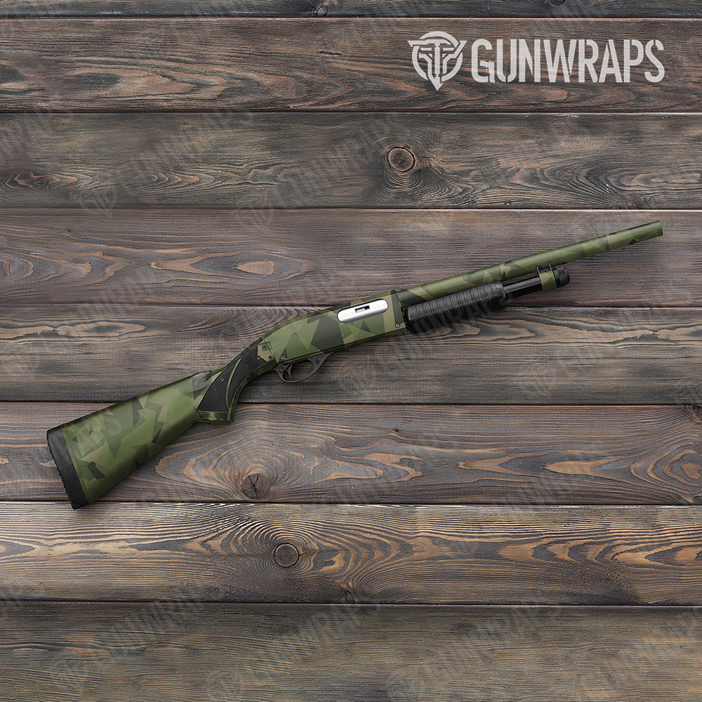Shattered Army Green Gun Skin Vinyl Wrap
