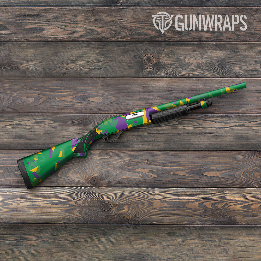 Shattered Mardi Gras Gun Skin Vinyl Wrap