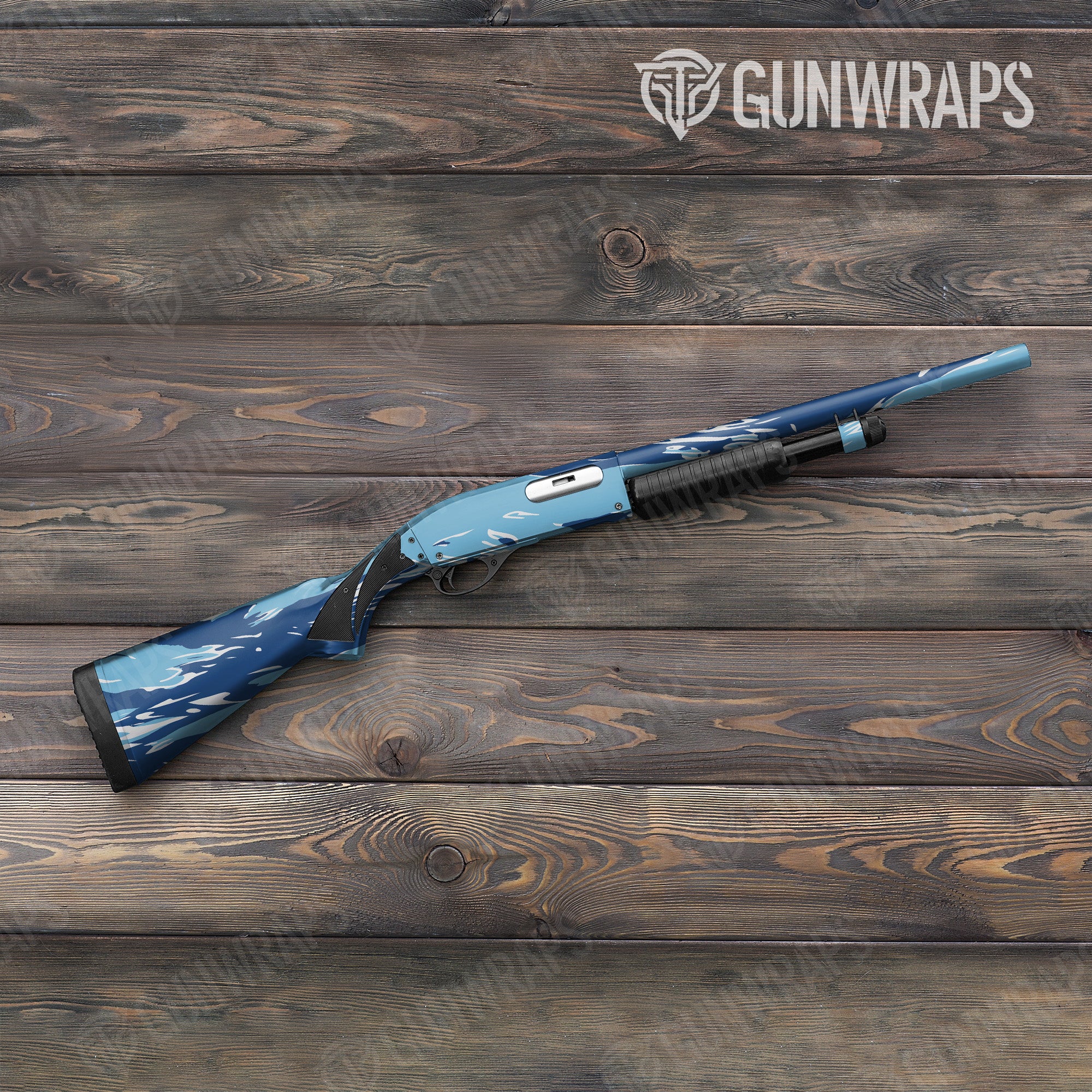 Shredded Baby Blue Gun Skin Vinyl Wrap