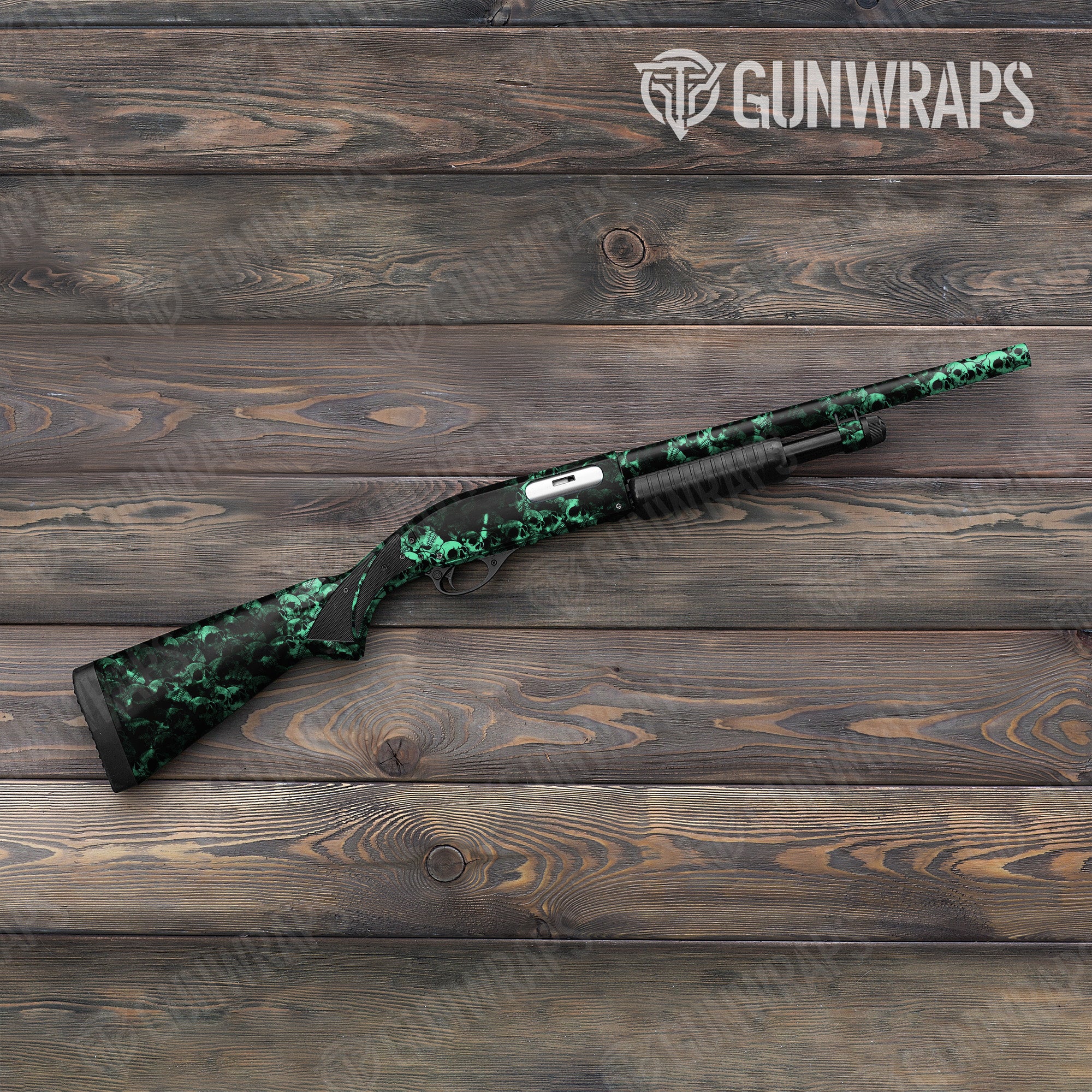Skull Aquamarine Gun Skin Vinyl Wrap