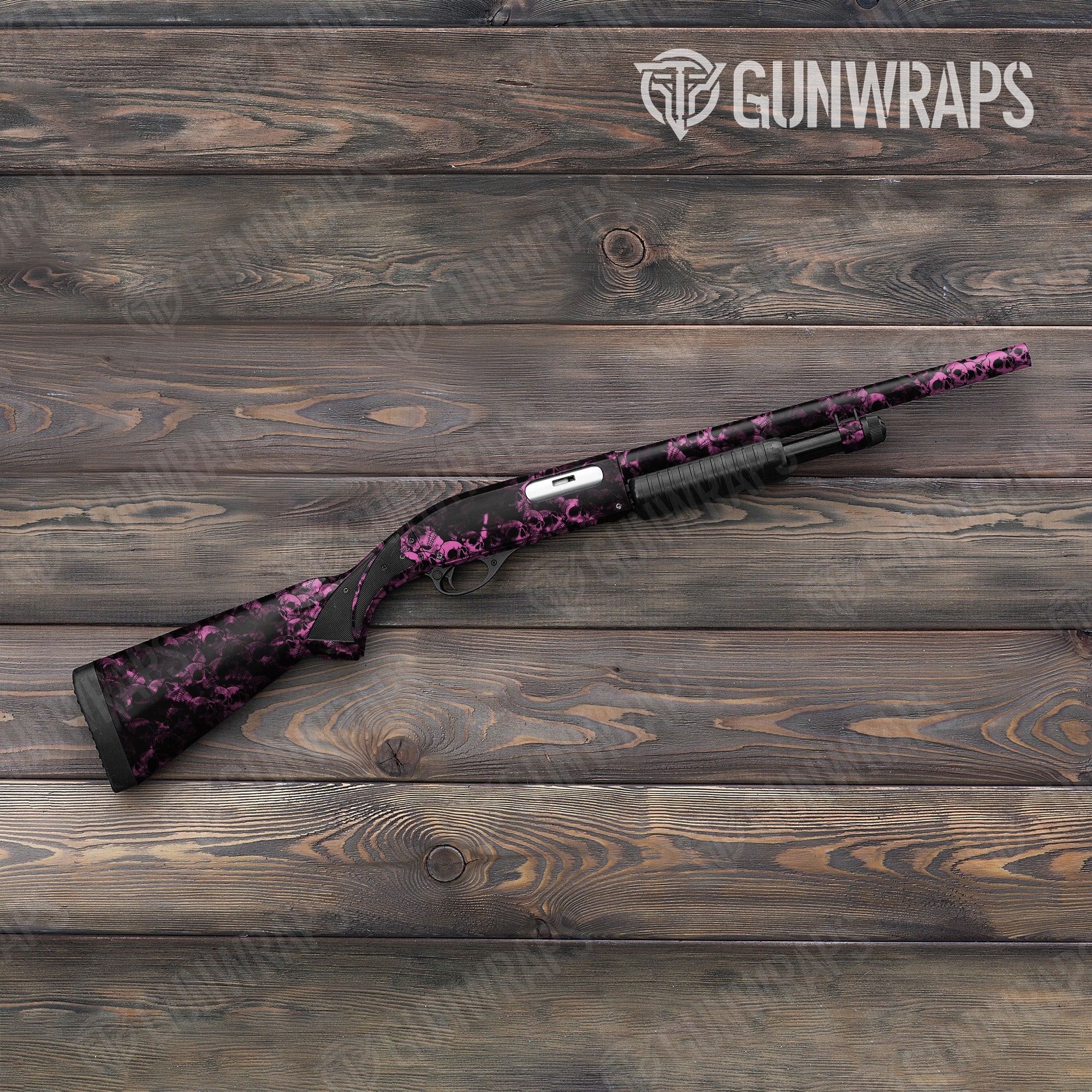Skull Pink Gun Skin Vinyl Wrap