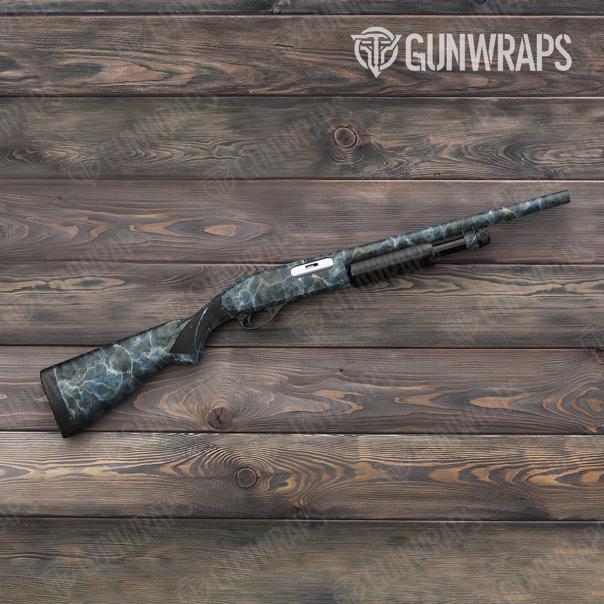 Stone Blue Bordeaux Marble Gun Skin Vinyl Wrap