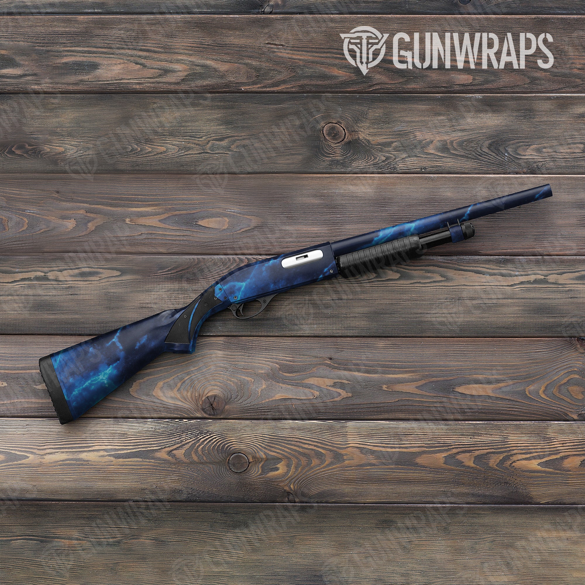 Stone Blue Ice Marble Gun Skin Vinyl Wrap