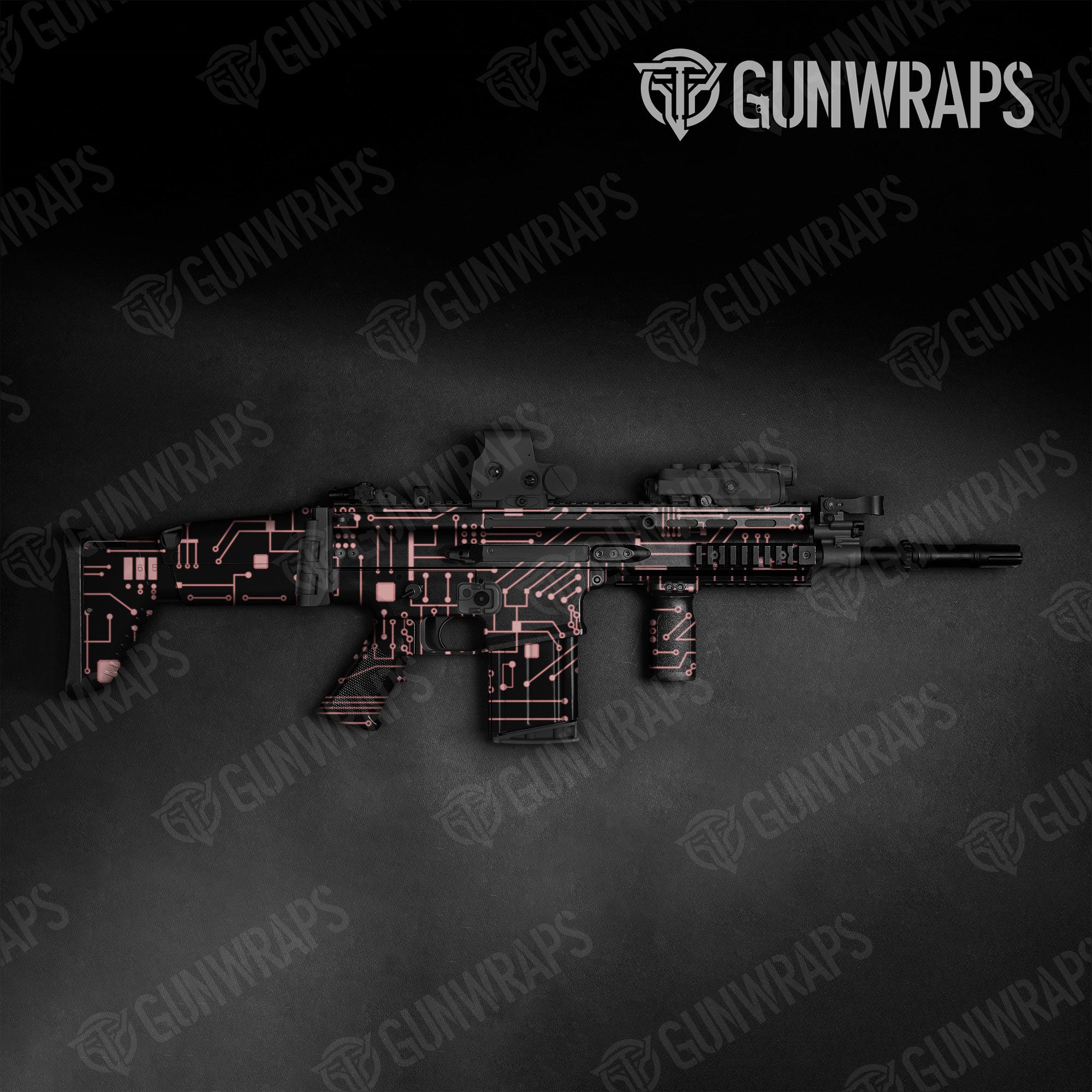 Tactical Circuit Board Pink Gun Skin Vinyl Wrap