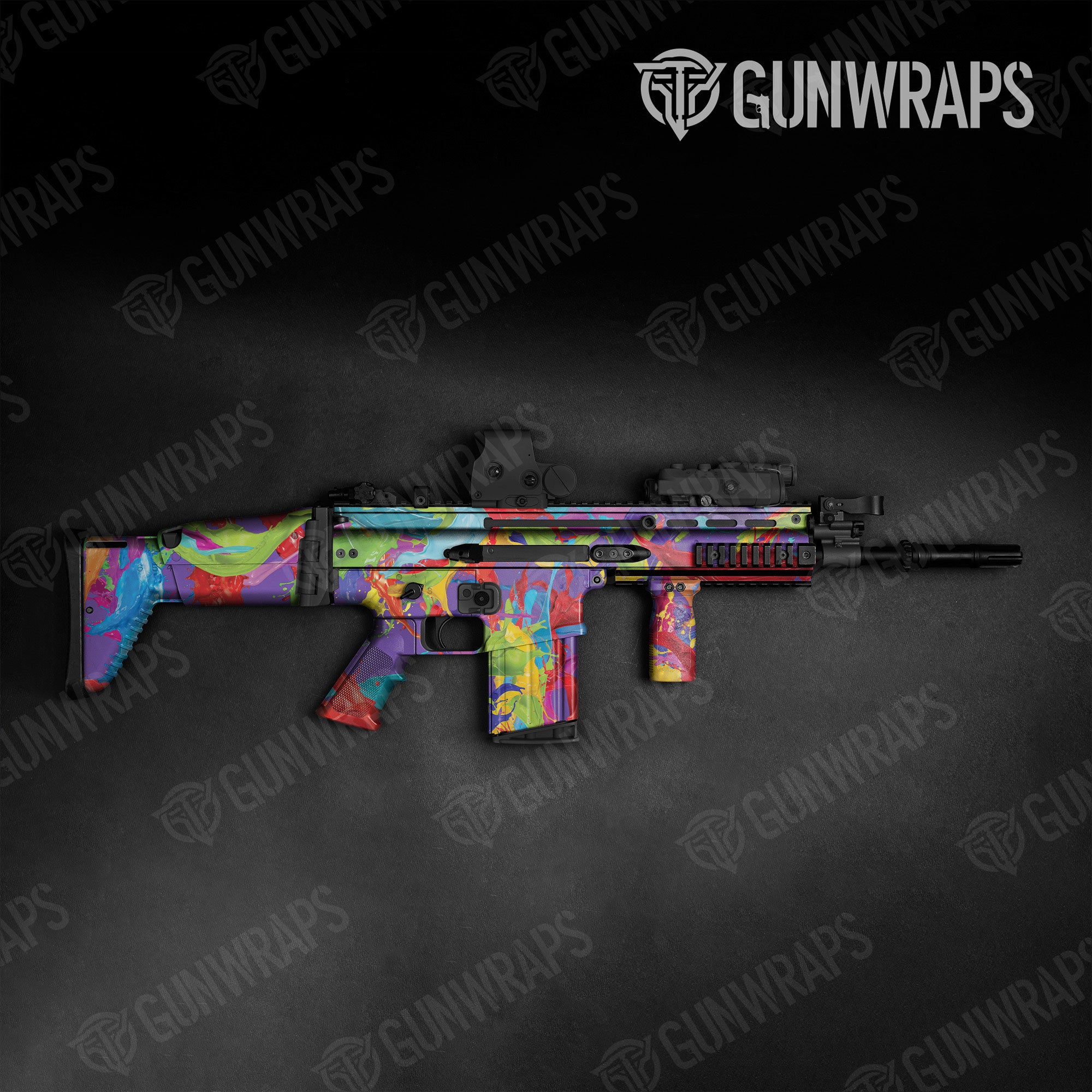 Paint Splatter Purple Gun Skin Vinyl Wrap