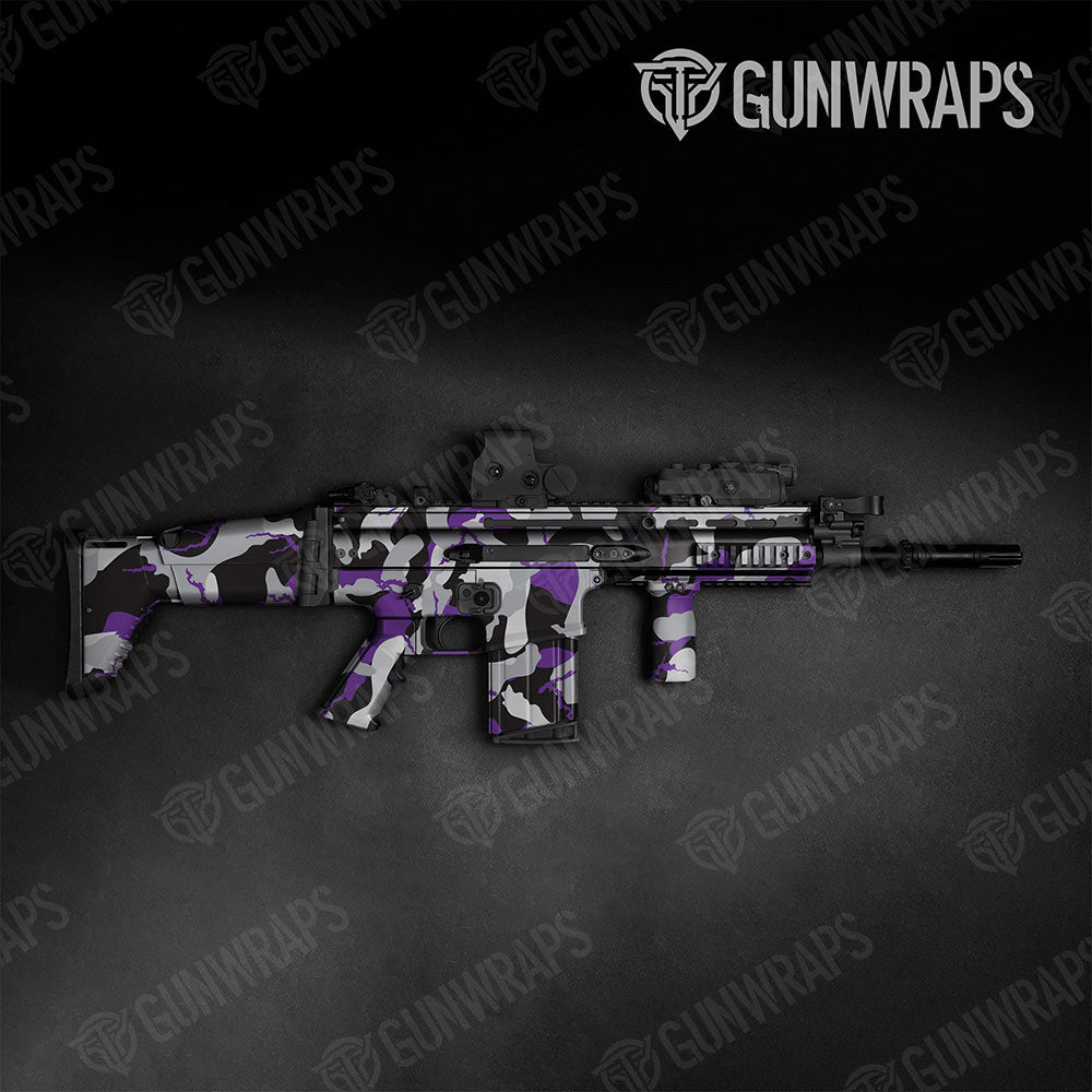Ragged Purple Tiger Gun Skin Vinyl Wrap
