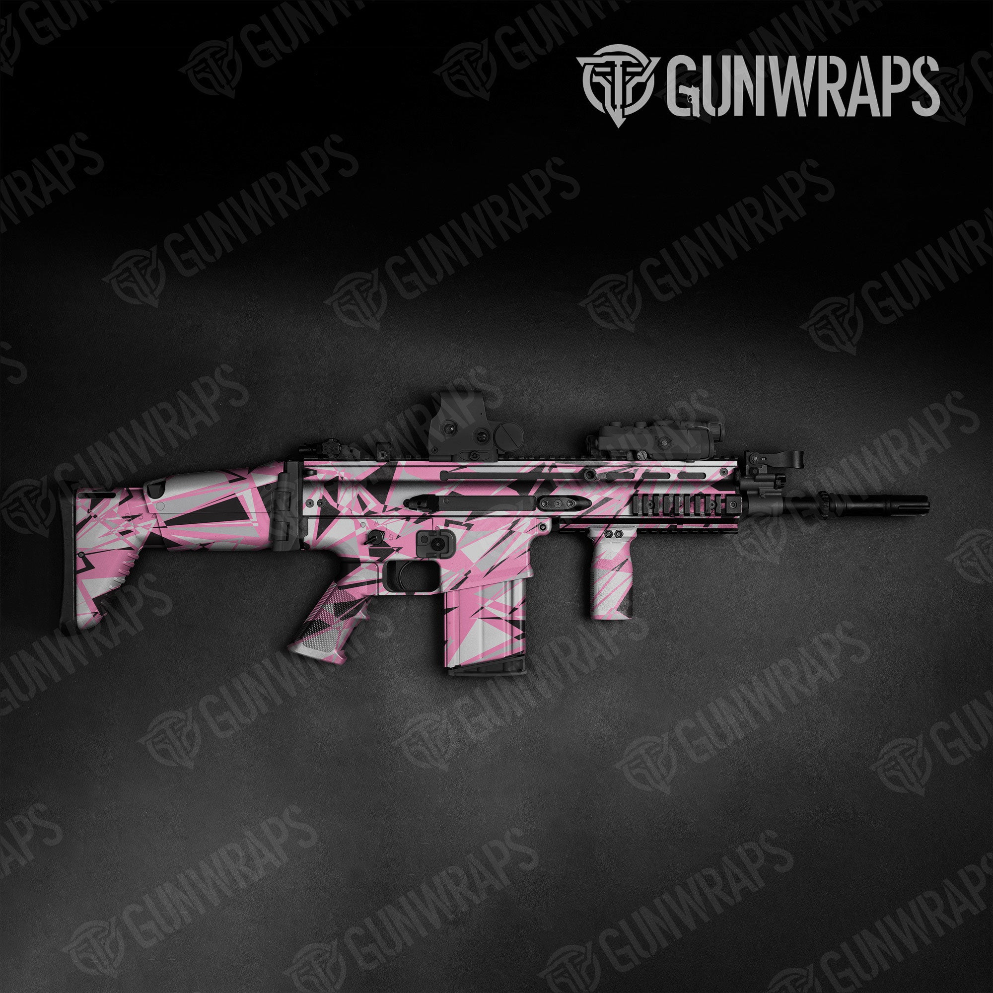 Sharp Pink Tiger Gun Skin Vinyl Wrap