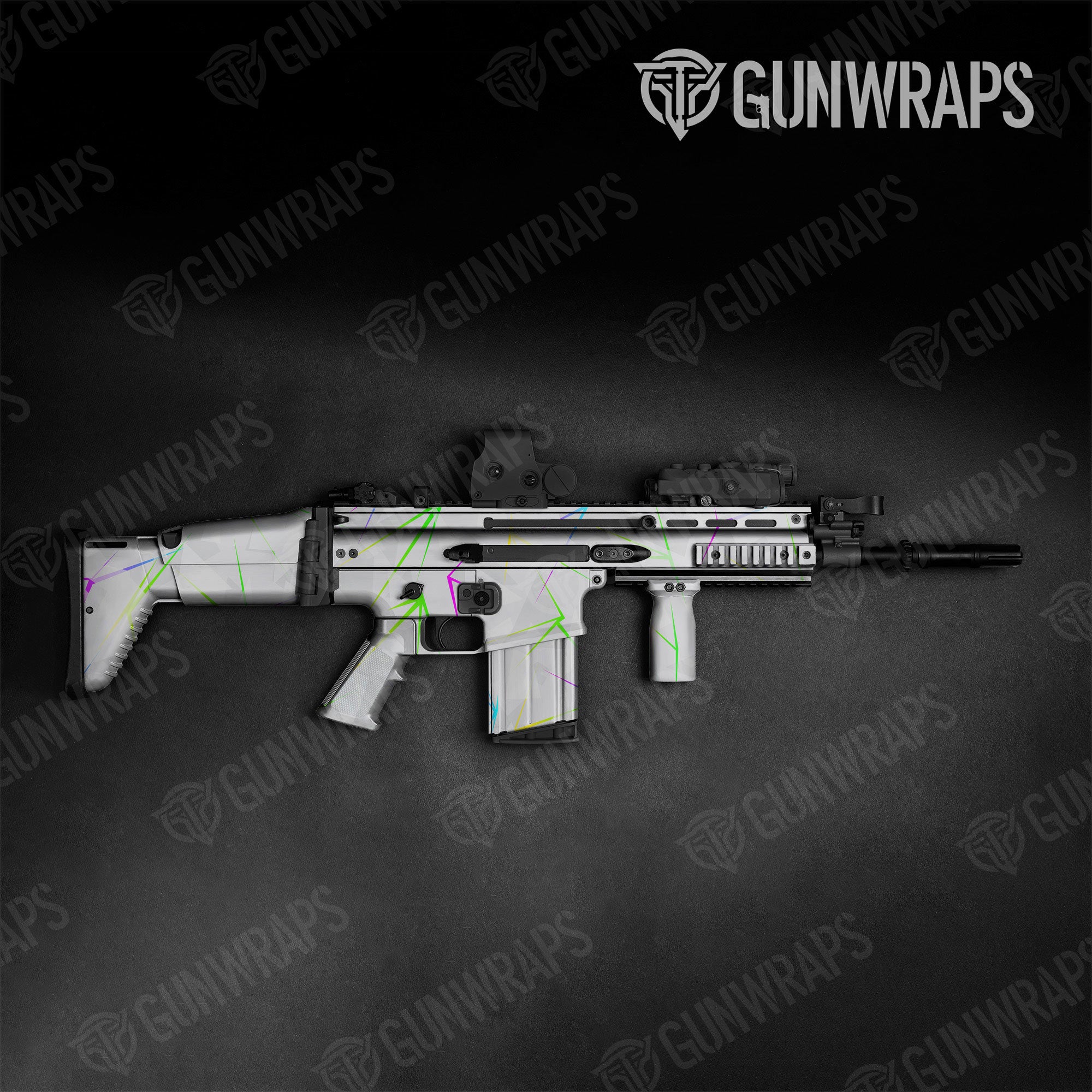 Shattered Laser Elite White Volume Gun Skin Vinyl Wrap