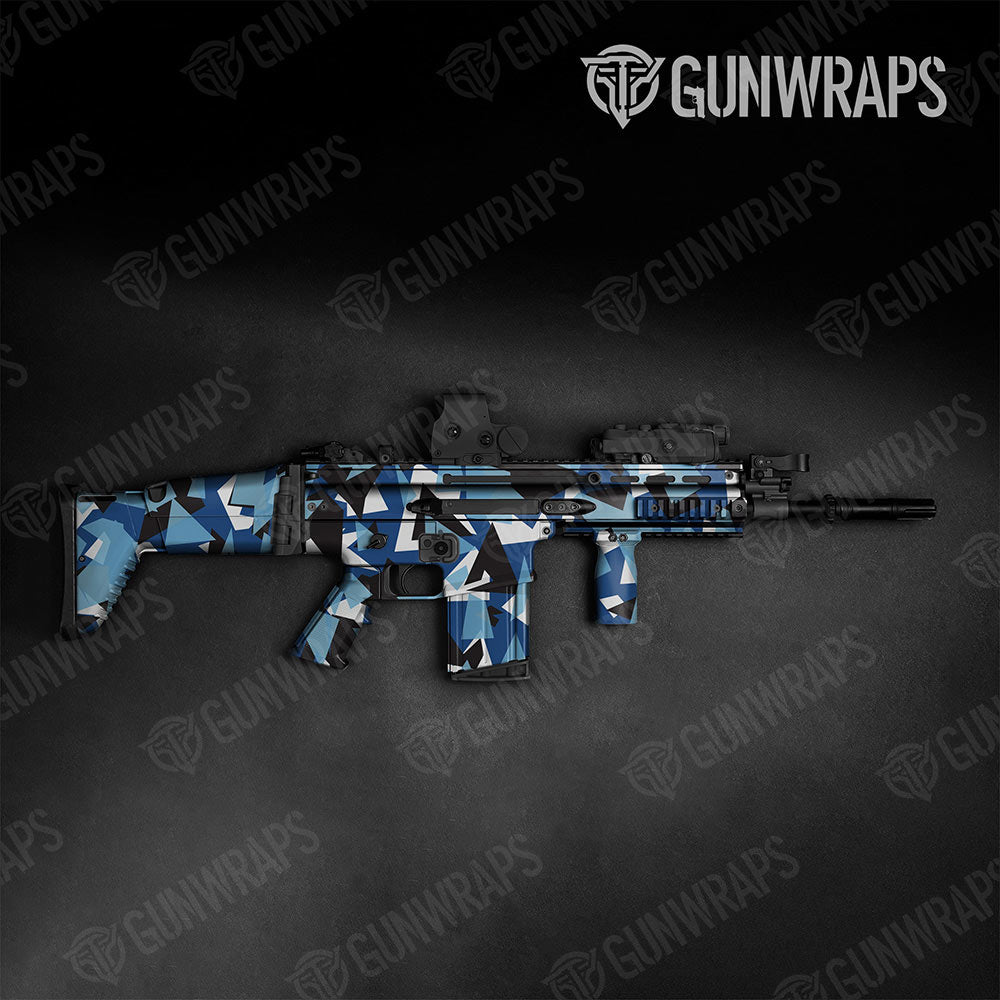 Shattered Baby Blue Gun Skin Vinyl Wrap