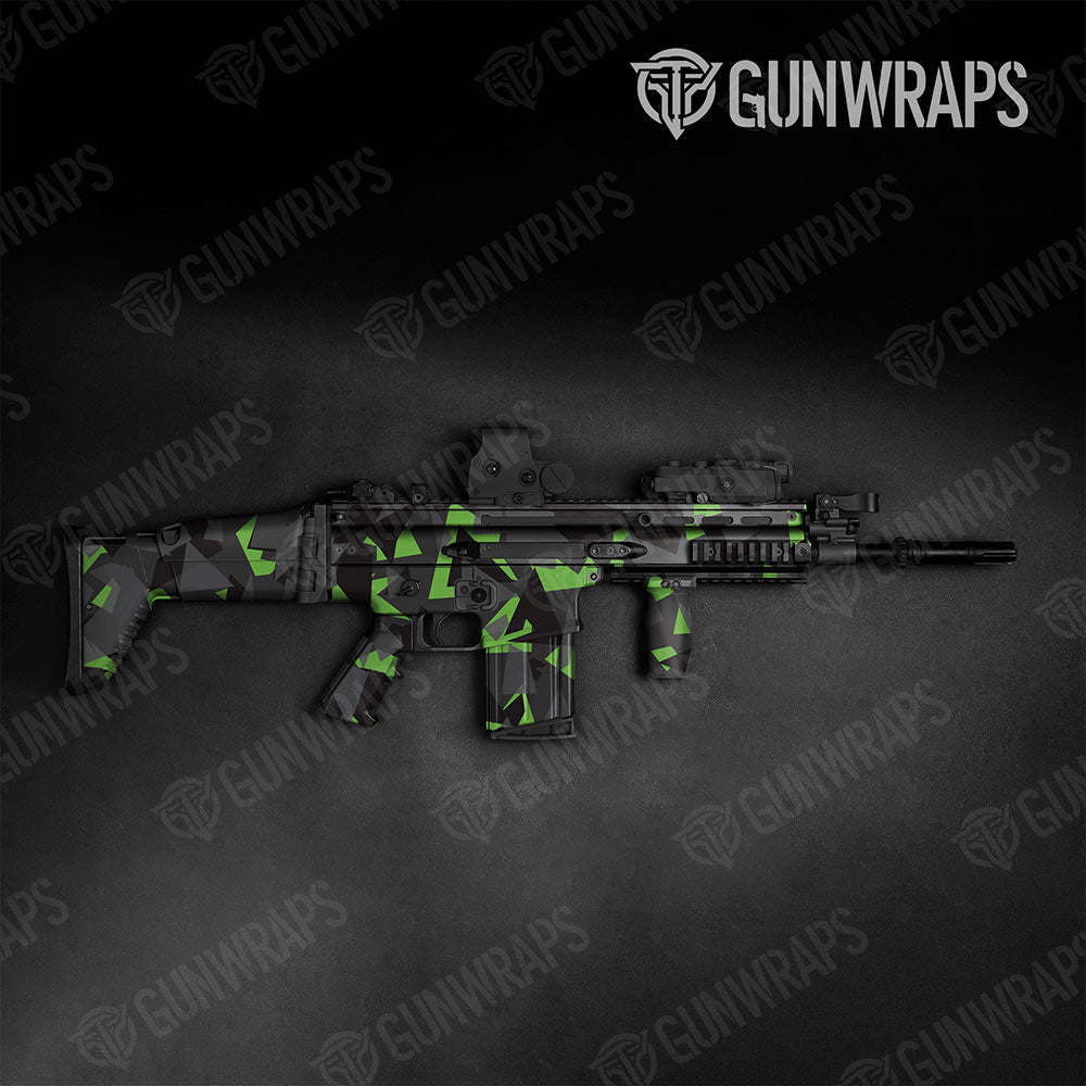 Shattered Metro Green Gun Skin Vinyl Wrap