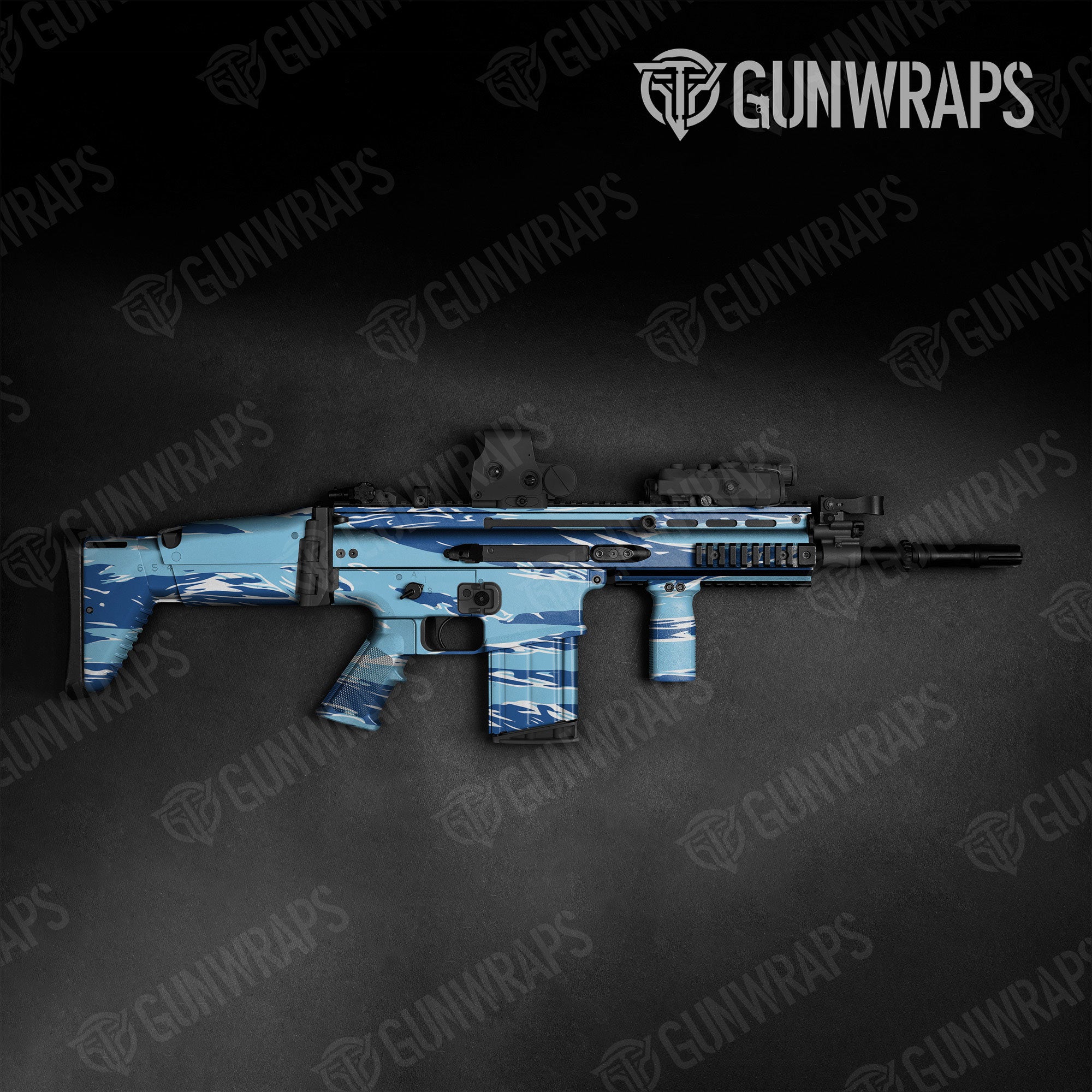 Shredded Baby Blue Gun Skin Vinyl Wrap