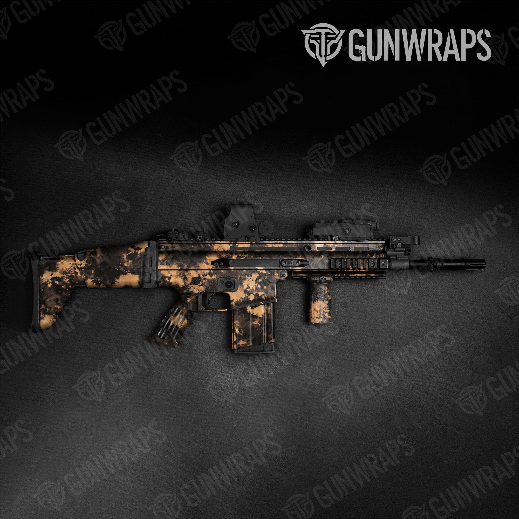 Tie Dye Bleached Black Gun Skin Vinyl Wrap