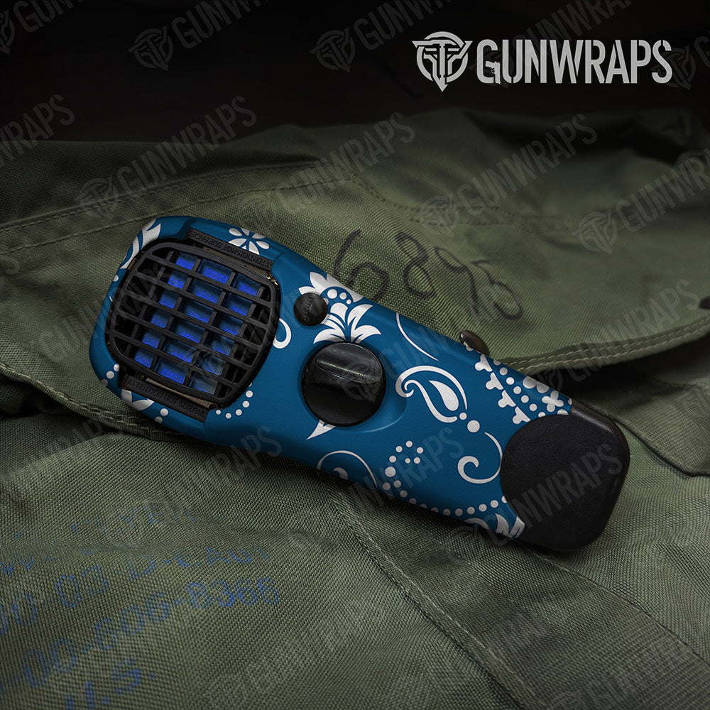 Bandana Blue And White Gun Skin Vinyl Wrap
