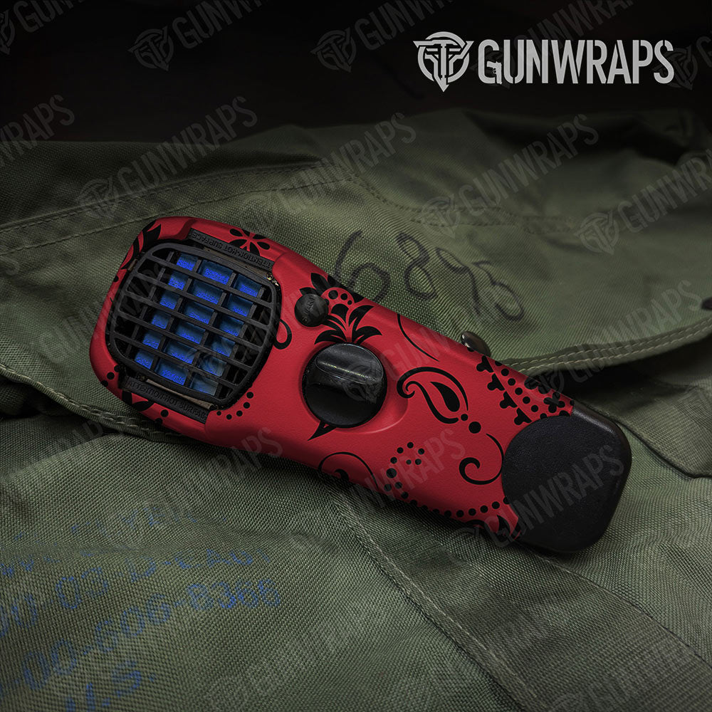 Bandana Red And Black Gun Skin Vinyl Wrap