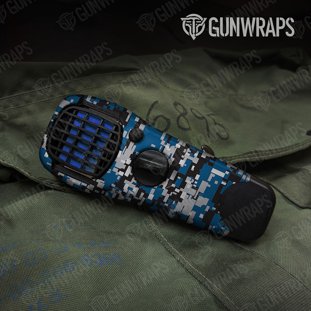 Digital Blue Tiger Gun Skin Vinyl Wrap