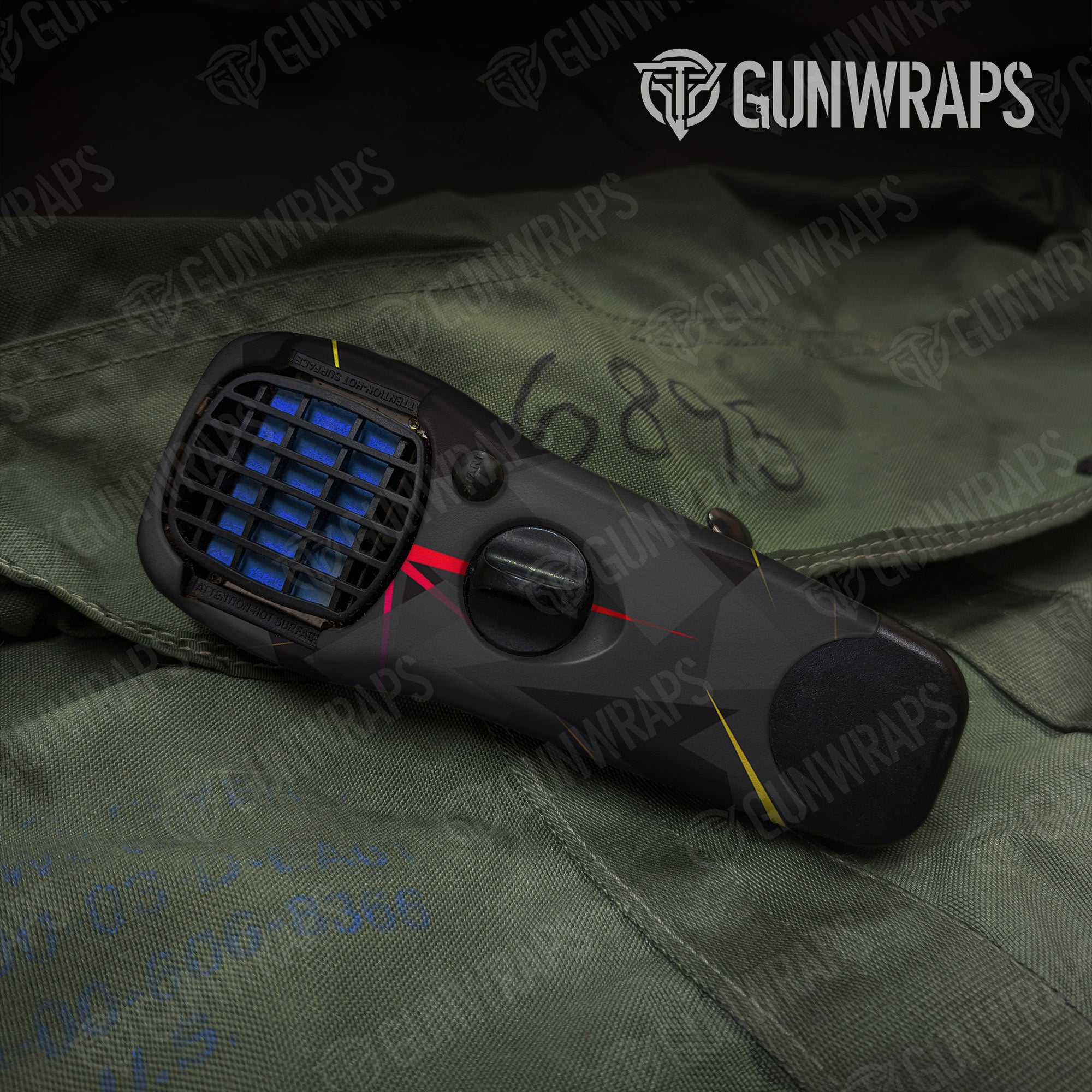 Shattered Laser Elite Black Heat Gun Skin Vinyl Wrap