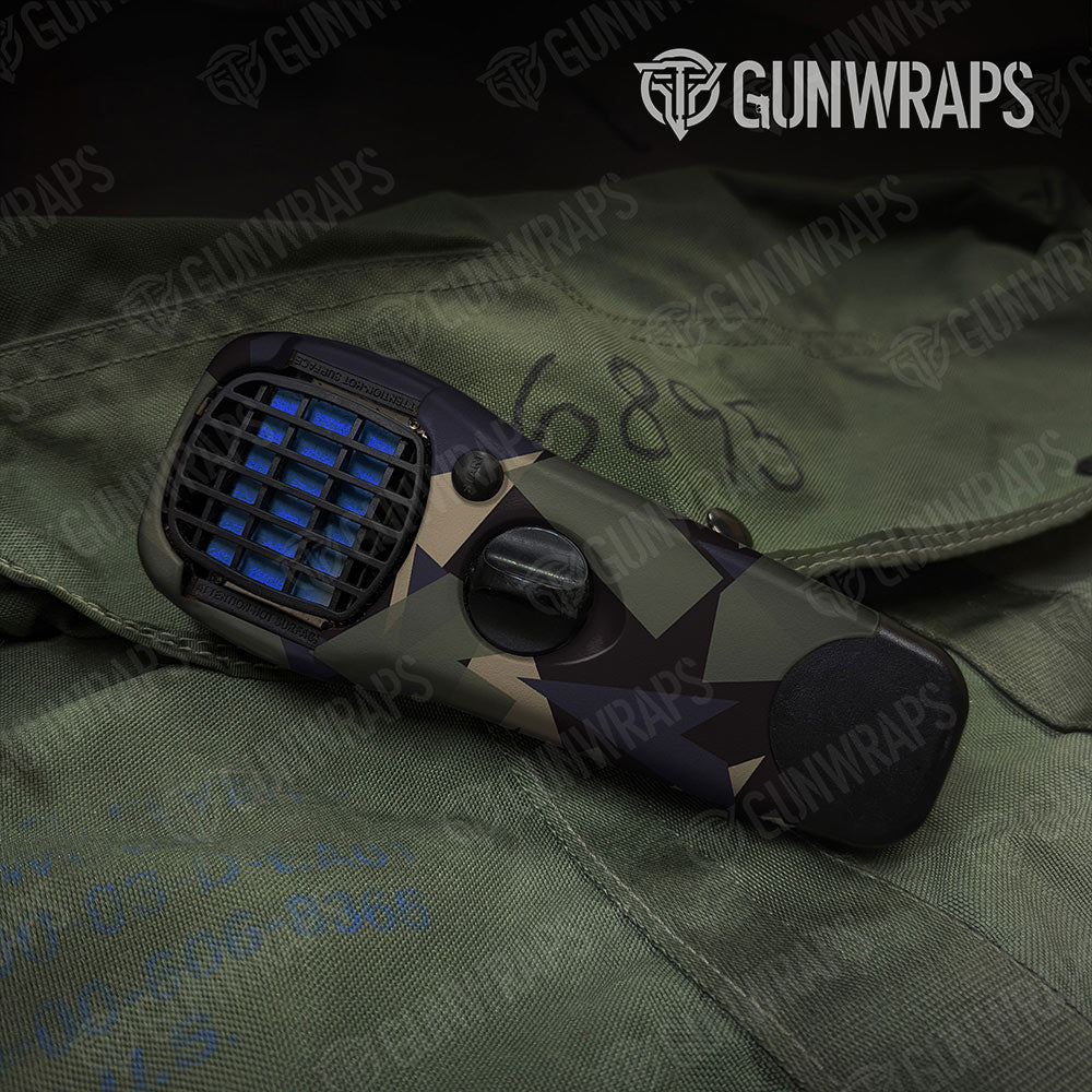 Shattered Militant Blue Gun Skin Vinyl Wrap