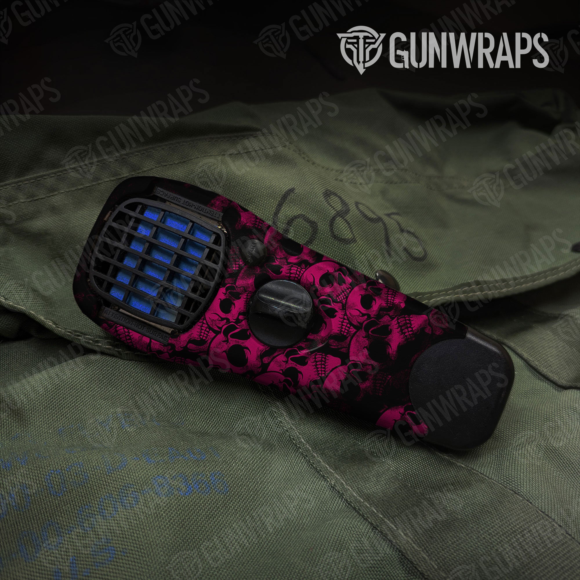Skull Magenta Gun Skin Vinyl Wrap