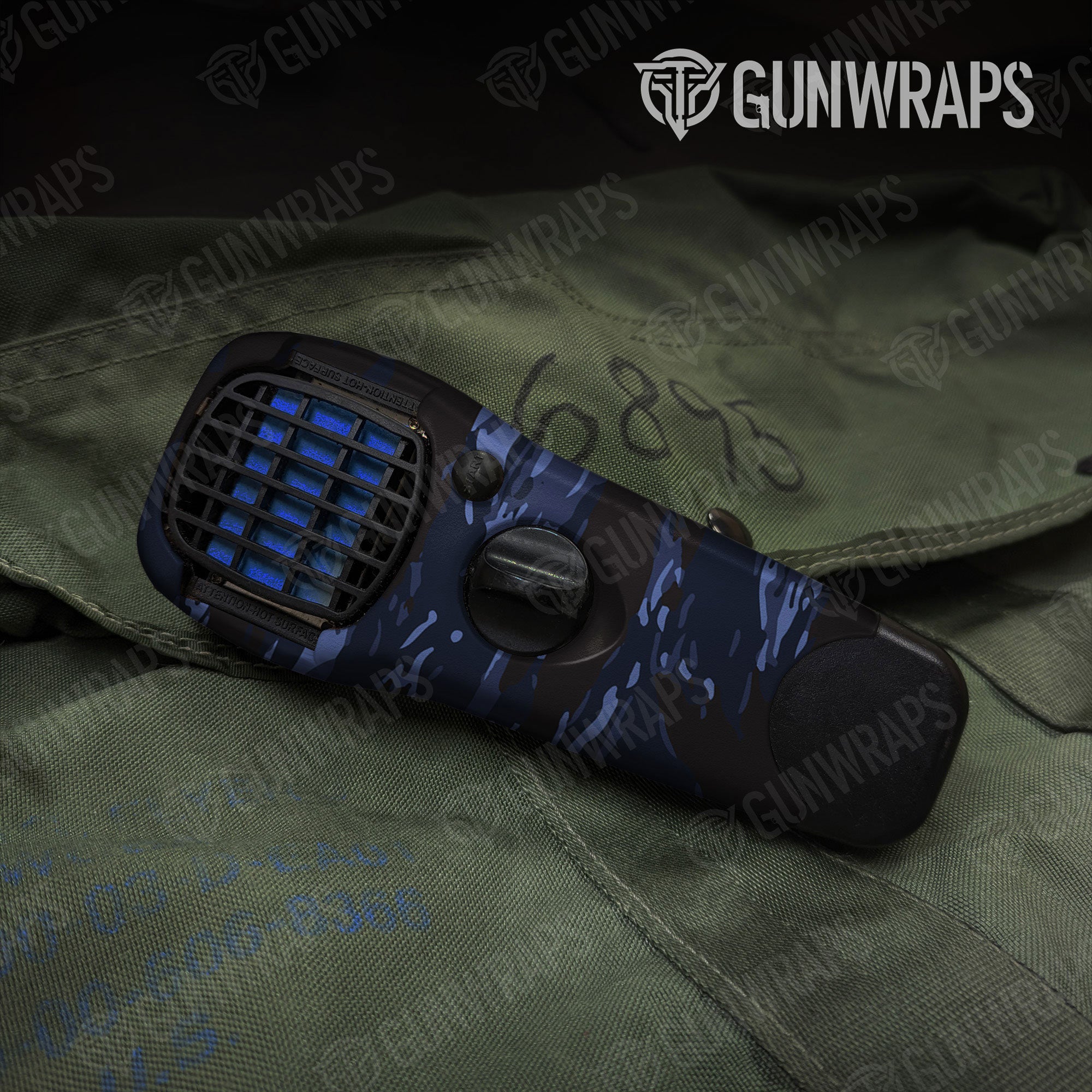 Vietnam Tiger Stripe Blue Midnight Gun Skin Vinyl Wrap