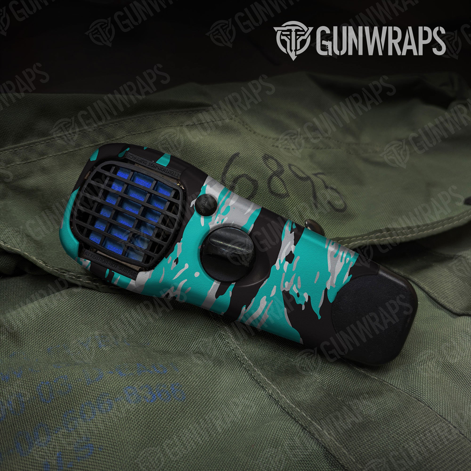 Vietnam Tiger Stripe Tiffany Blue Tiger Gun Skin Vinyl Wrap