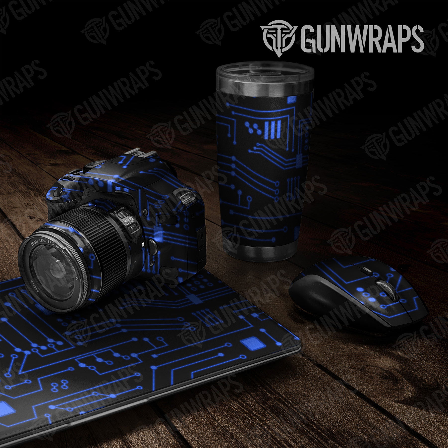 Universal Sheet Circuit Board Black Gun Skin Vinyl Wrap
